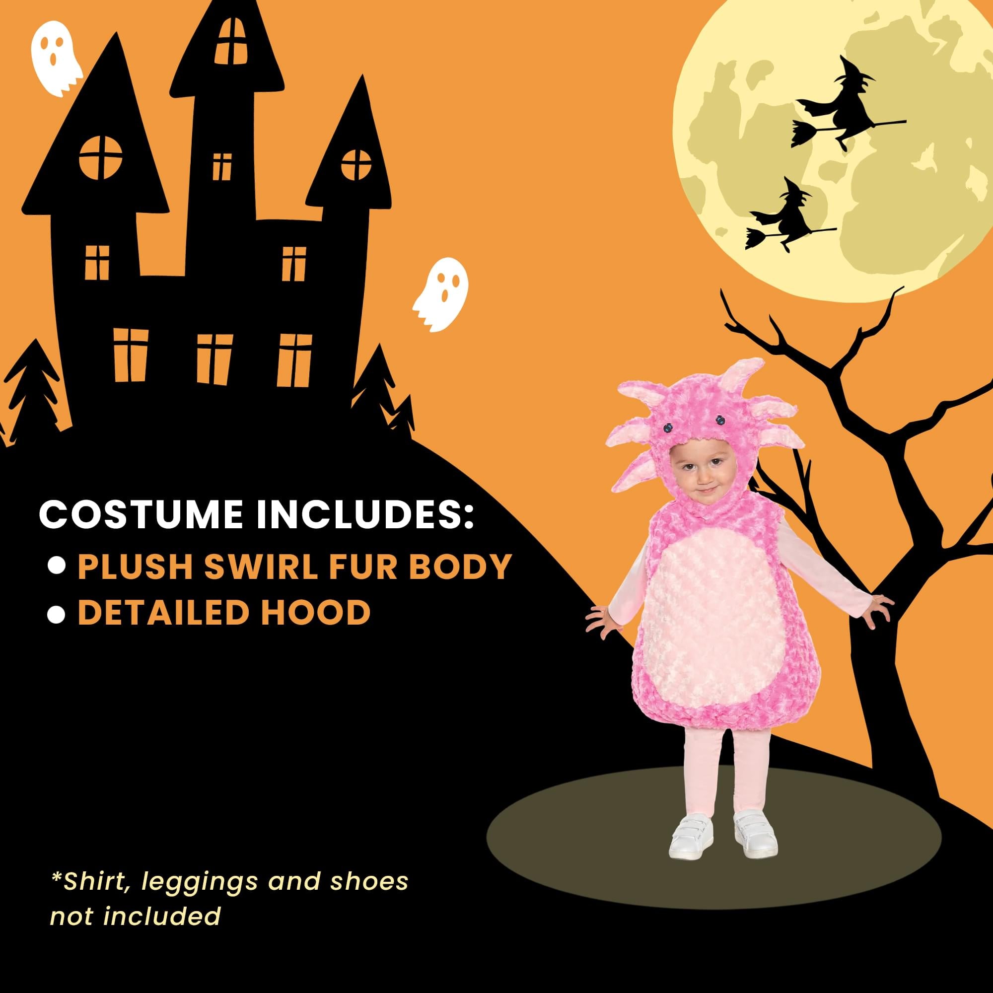 Pink Axolotl Plush Baby Costume With Hood