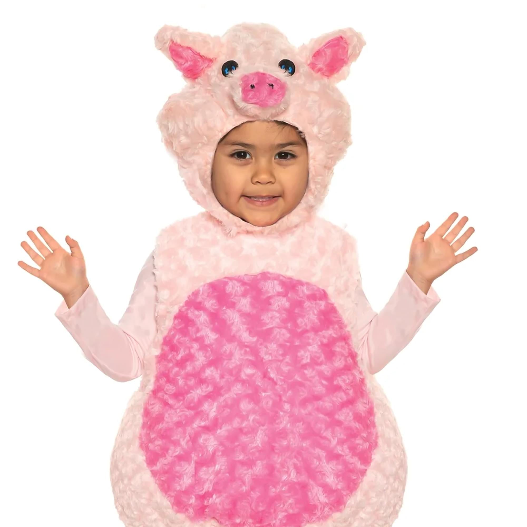 Pink Pot Belly Pig Plush Baby Costume With Hood