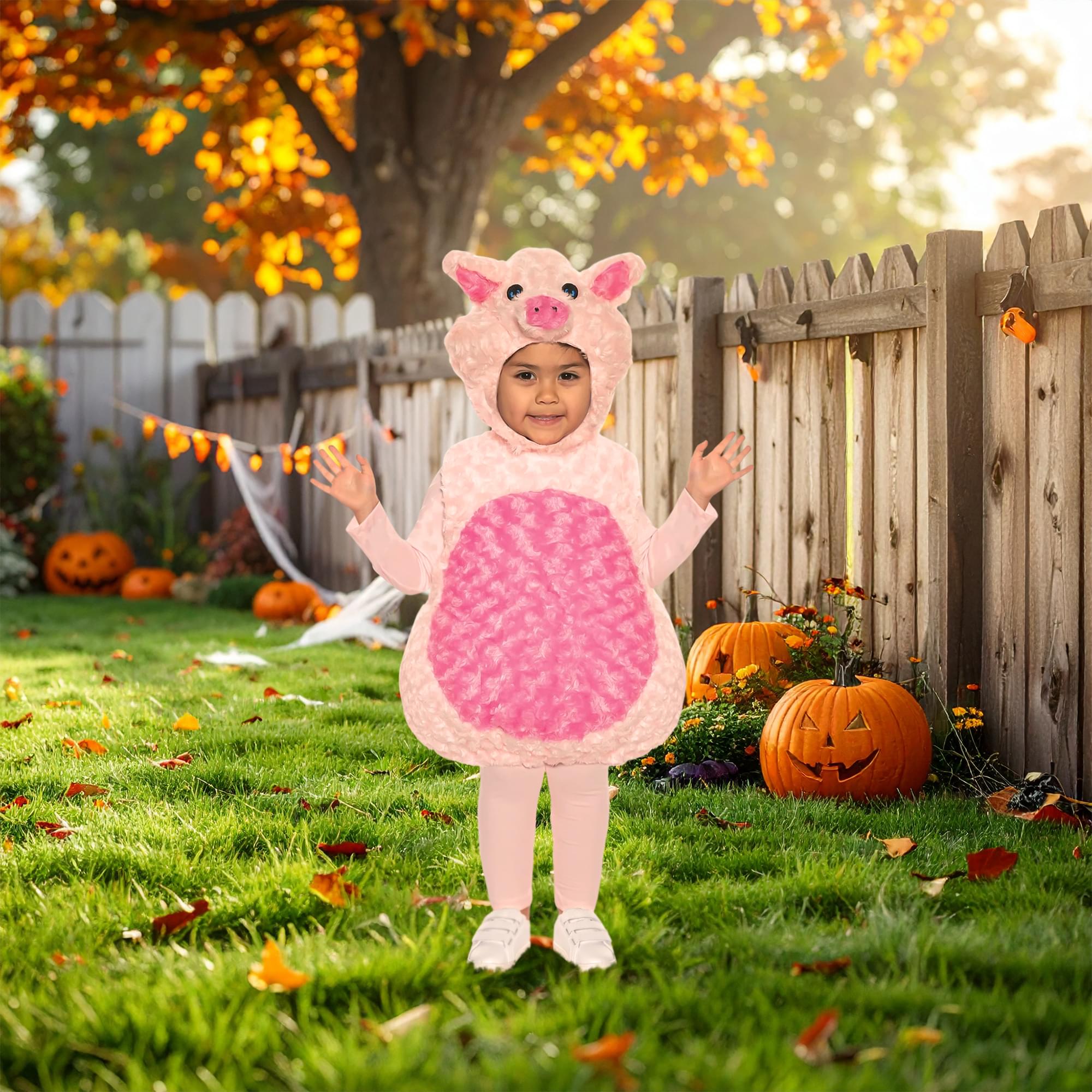 Pink Pot Belly Pig Plush Baby Costume With Hood