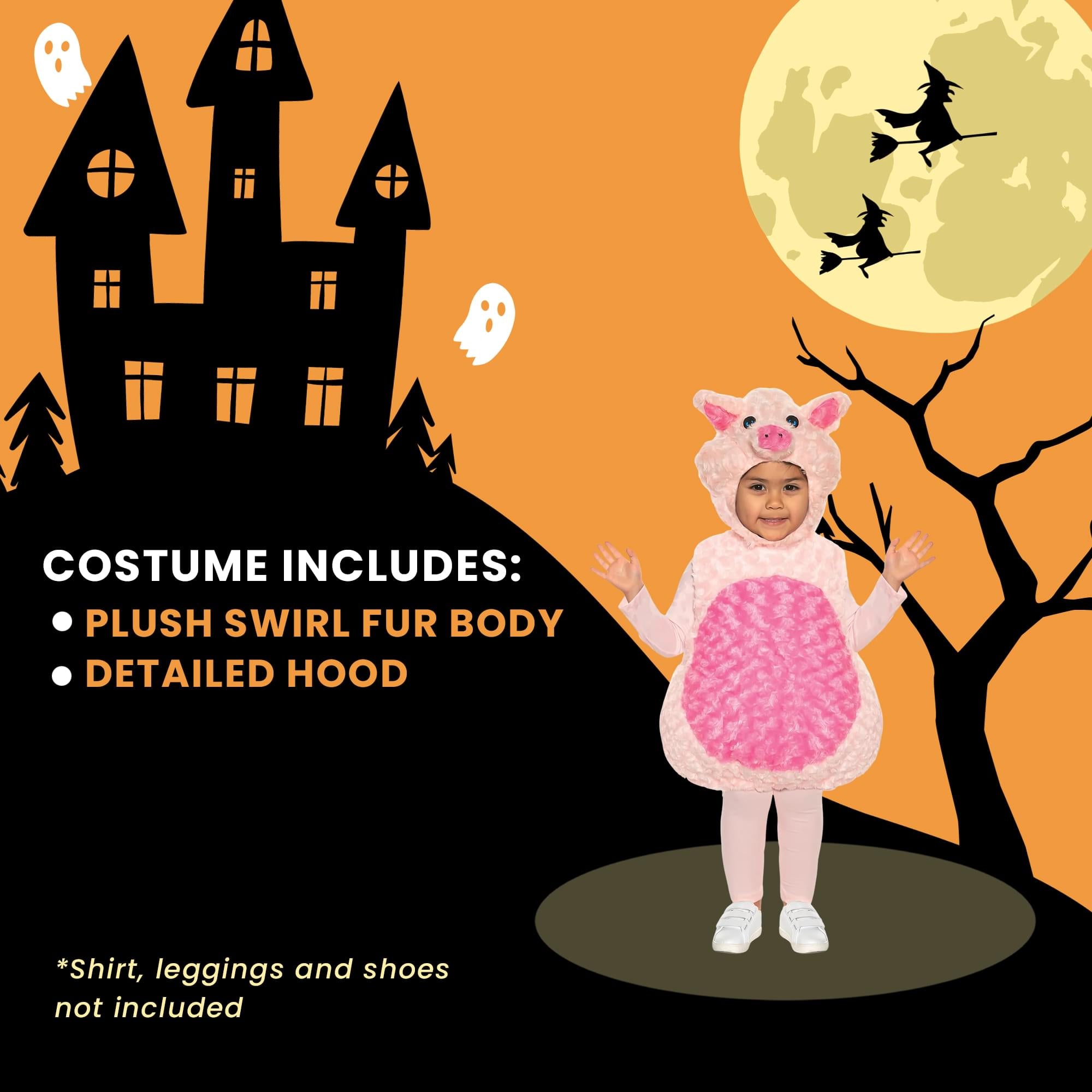 Pink Pot Belly Pig Plush Baby Costume With Hood