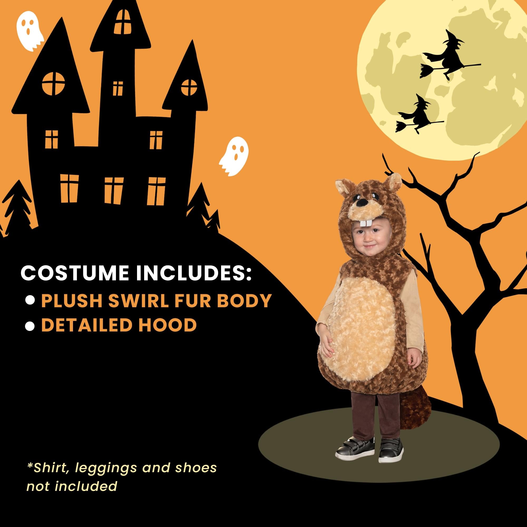 Brown Beaver Plush Baby Costume With Hood