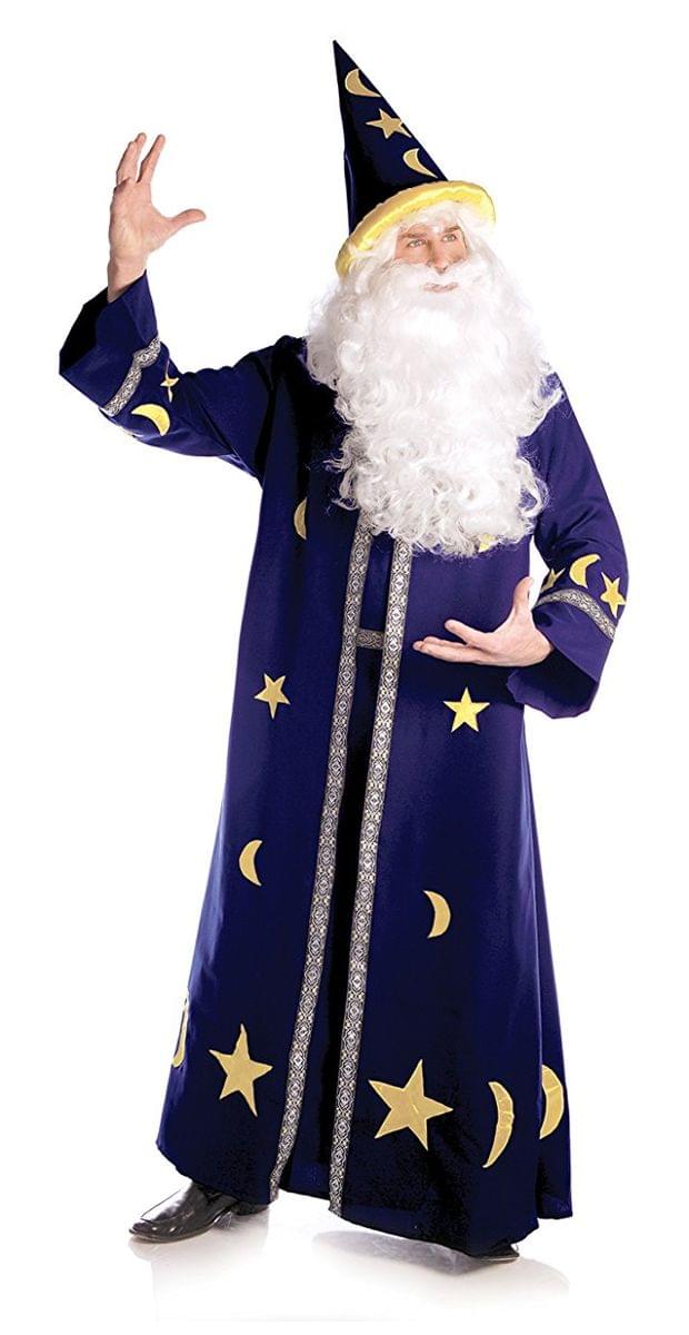 Spell Master Blue Wizard Open Front Tunic Costume Robe Adult