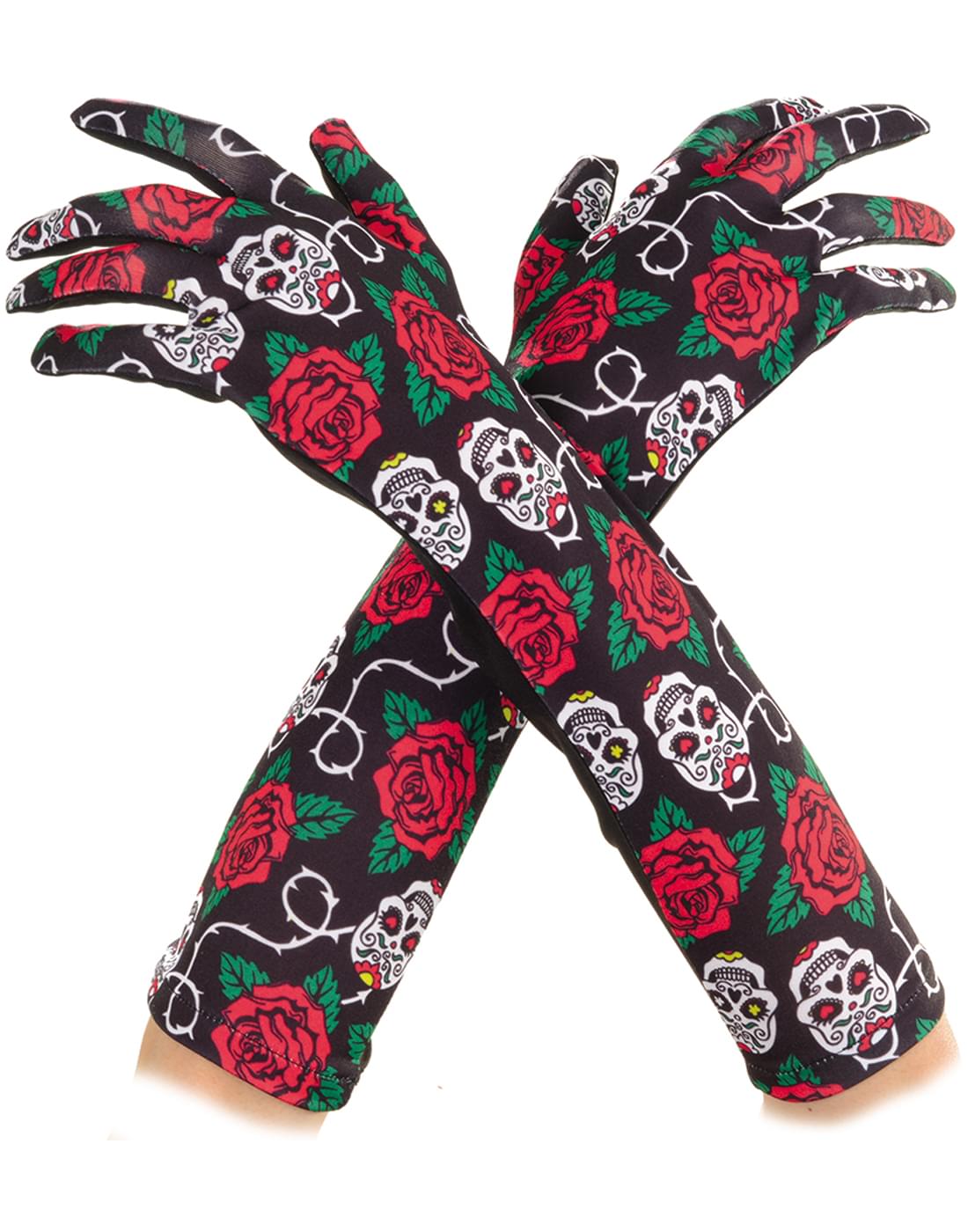 Day of the Dead Opera Length Costume Gloves