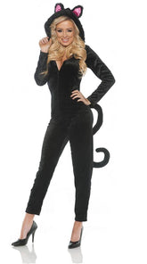 Women's Black Cat Jumpsuit Costume
