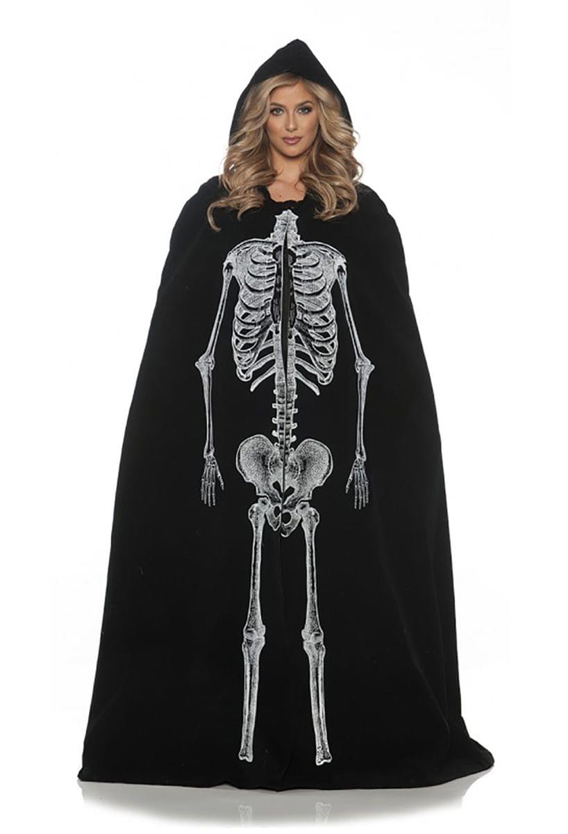 Skeleton Adult Deluxe Velvet Costume Cape