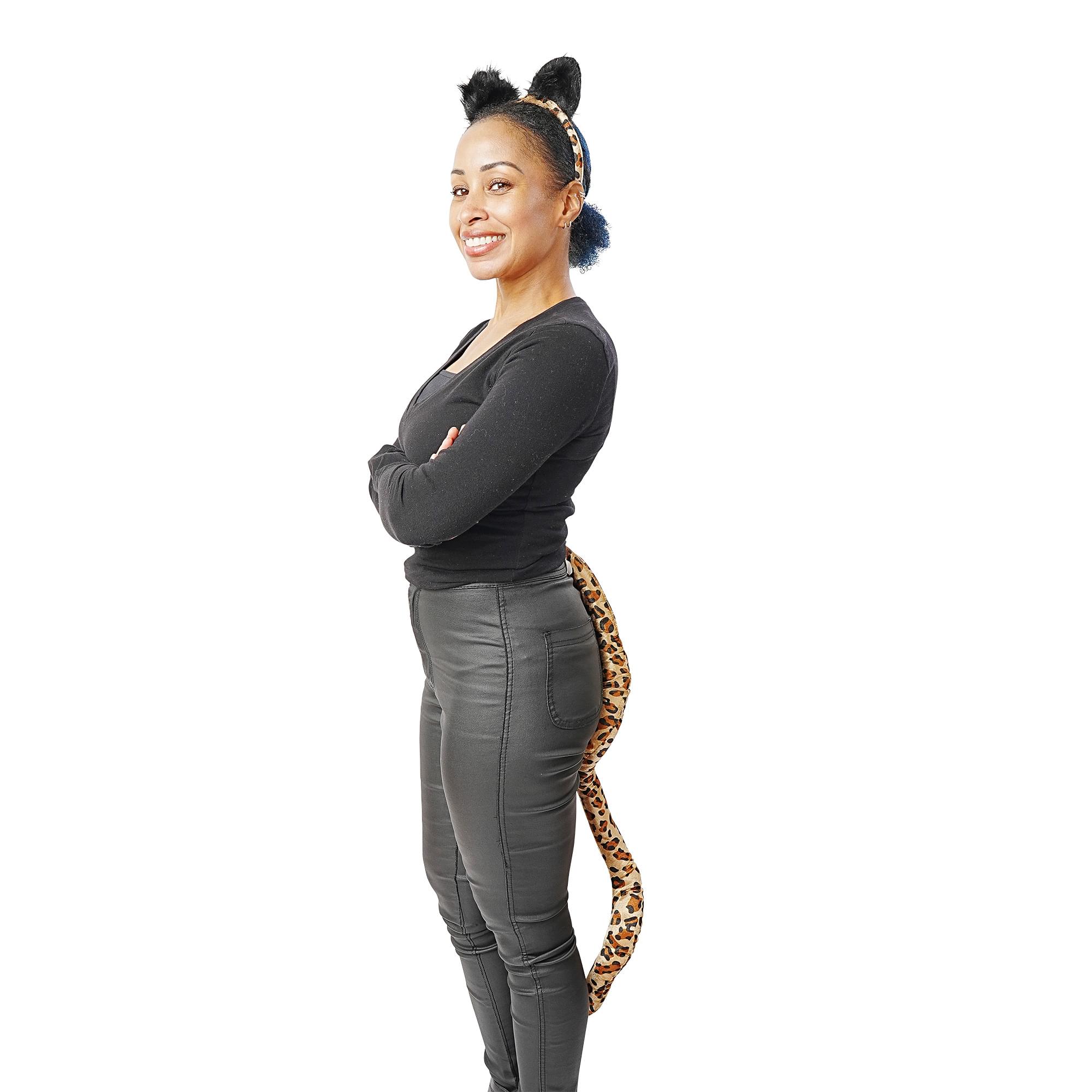 Leopard Cat Tail & Ears Adult Costume Set