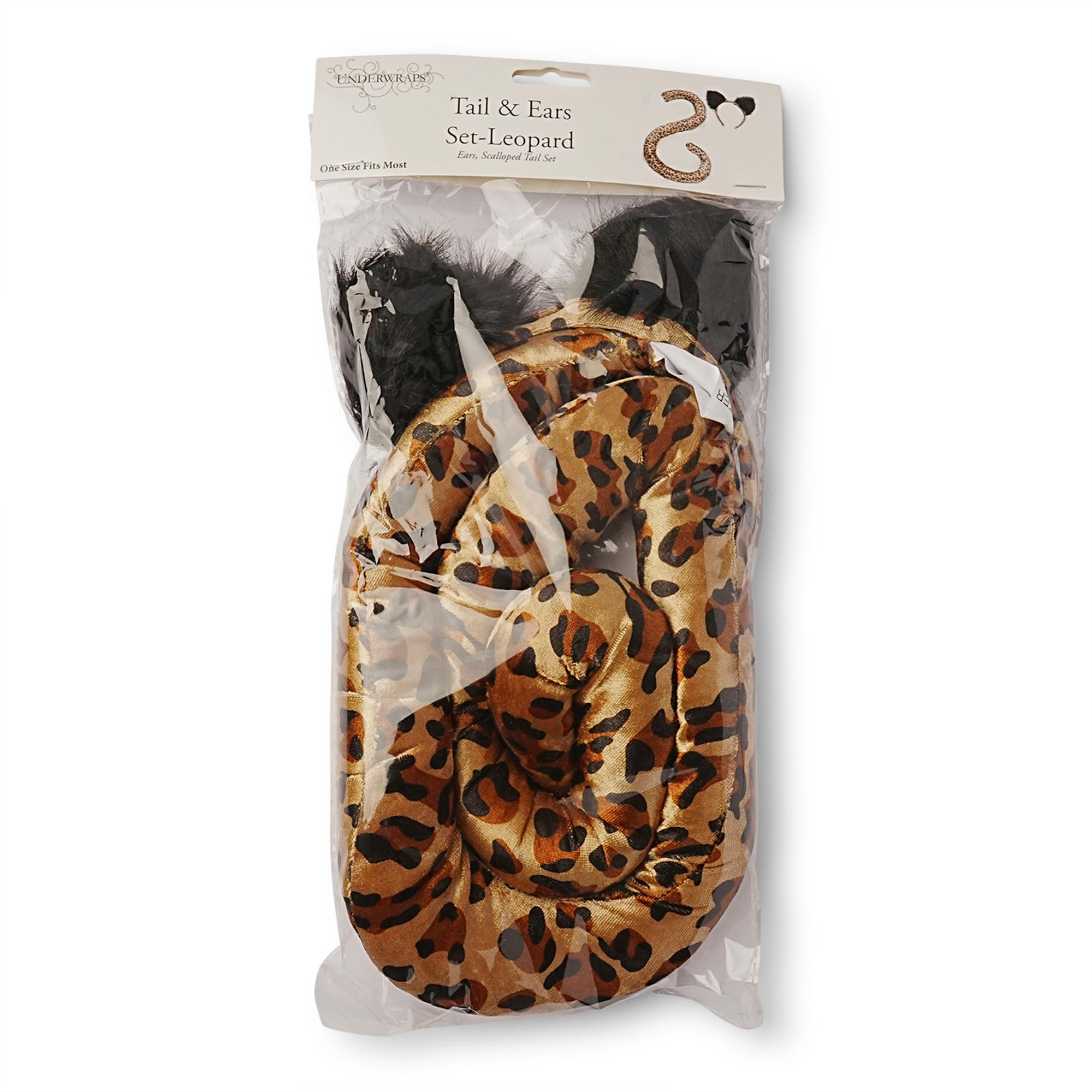 Leopard Cat Tail & Ears Adult Costume Set