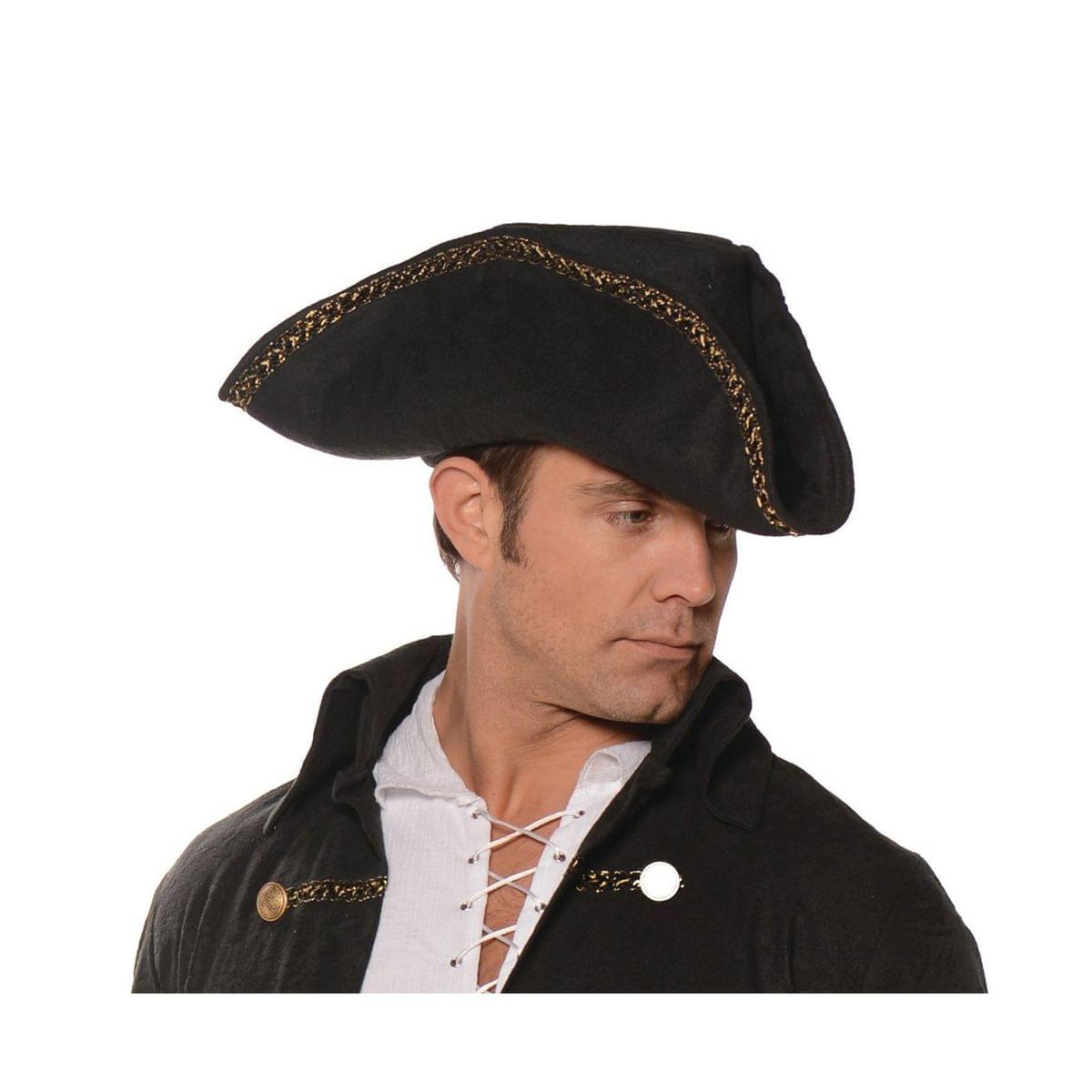 Tricorn Pirate Adult Costume Hat Black