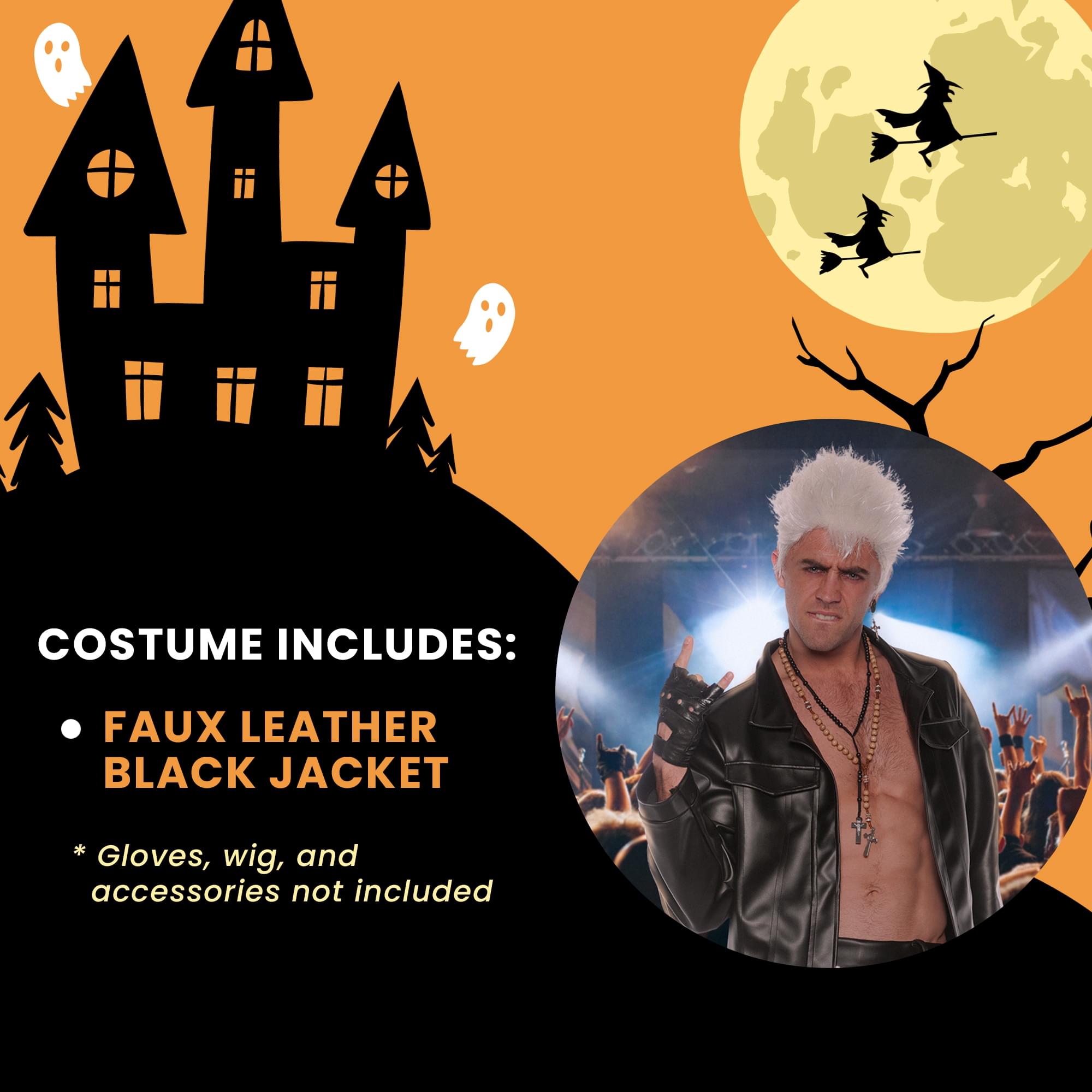 Faux Leather Rocker Jacket Adult Costume