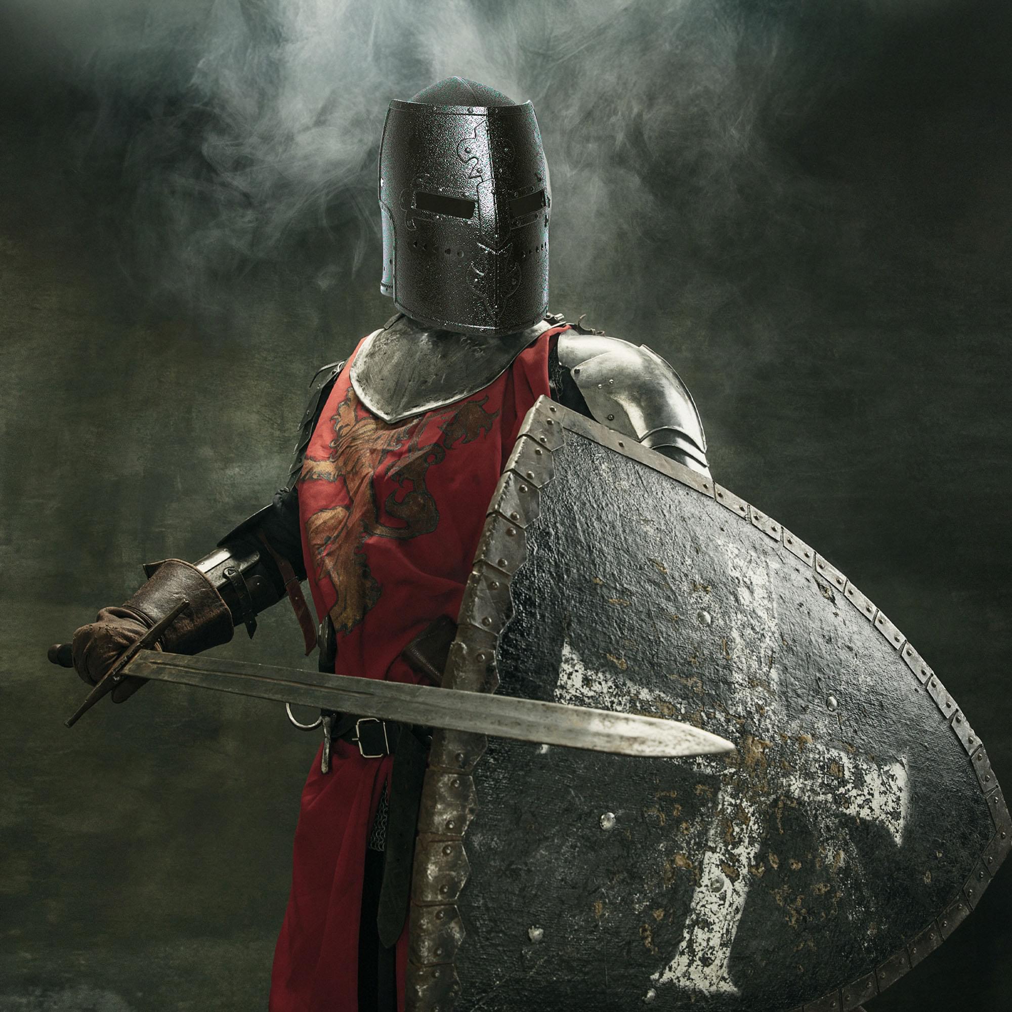 Knight Box Helmet Black Adult Costume OS