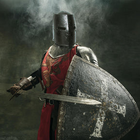 Knight Box Helmet Black Adult Costume OS