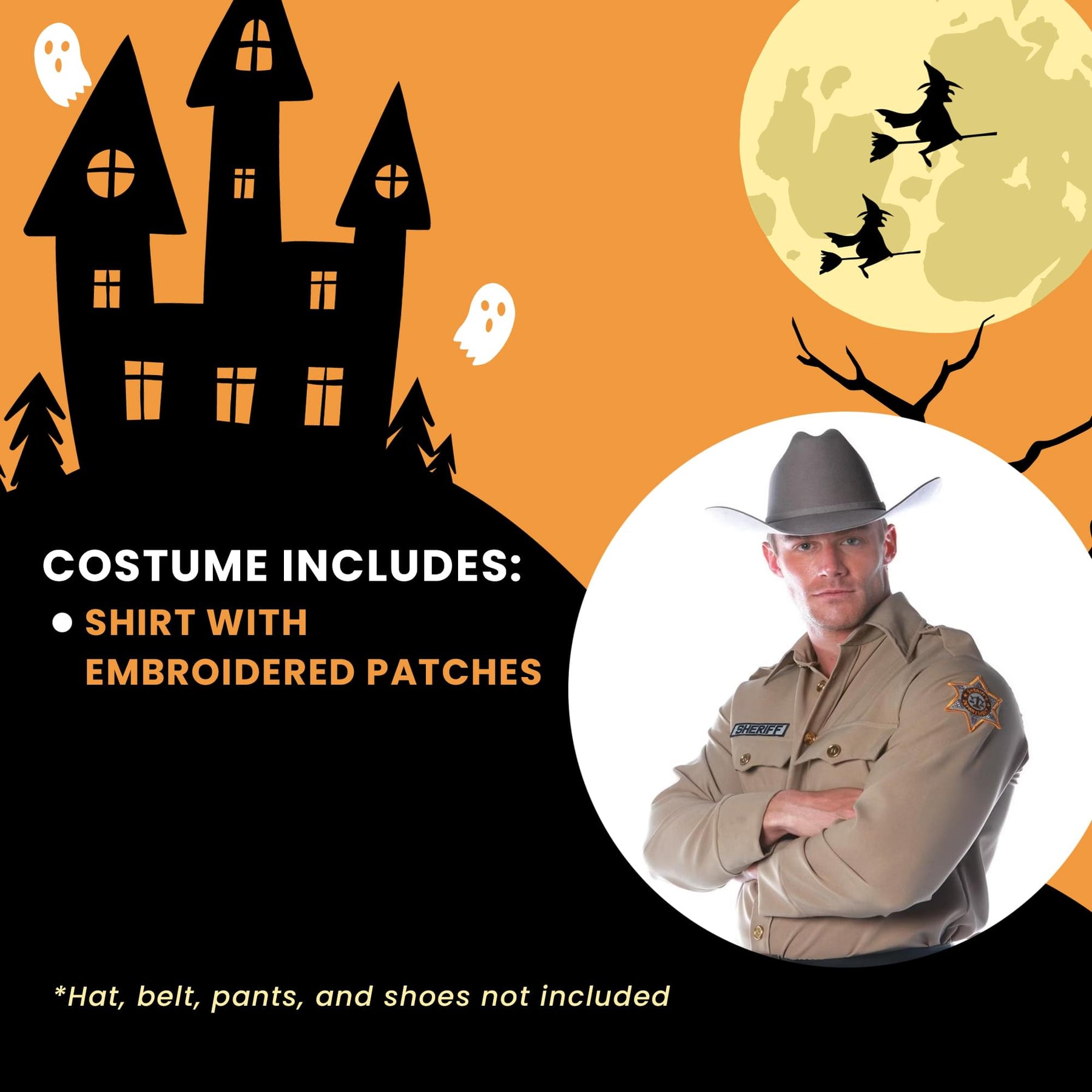 Sheriff Shirt Adult Costume | X-Large