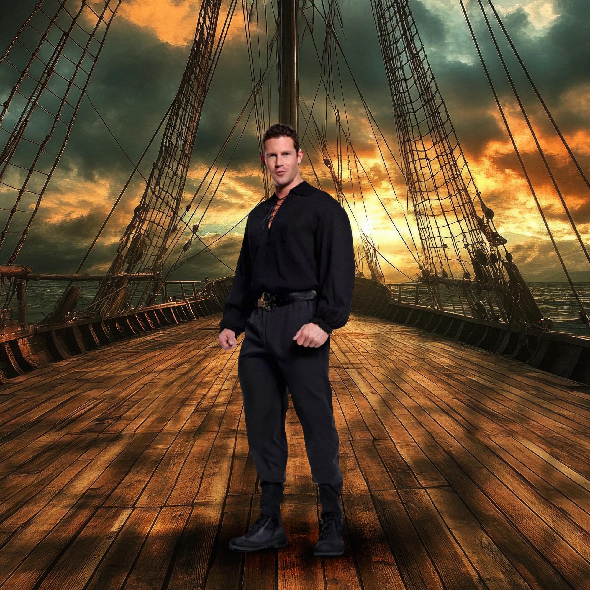 Pirate Adult Costume Black Shirt