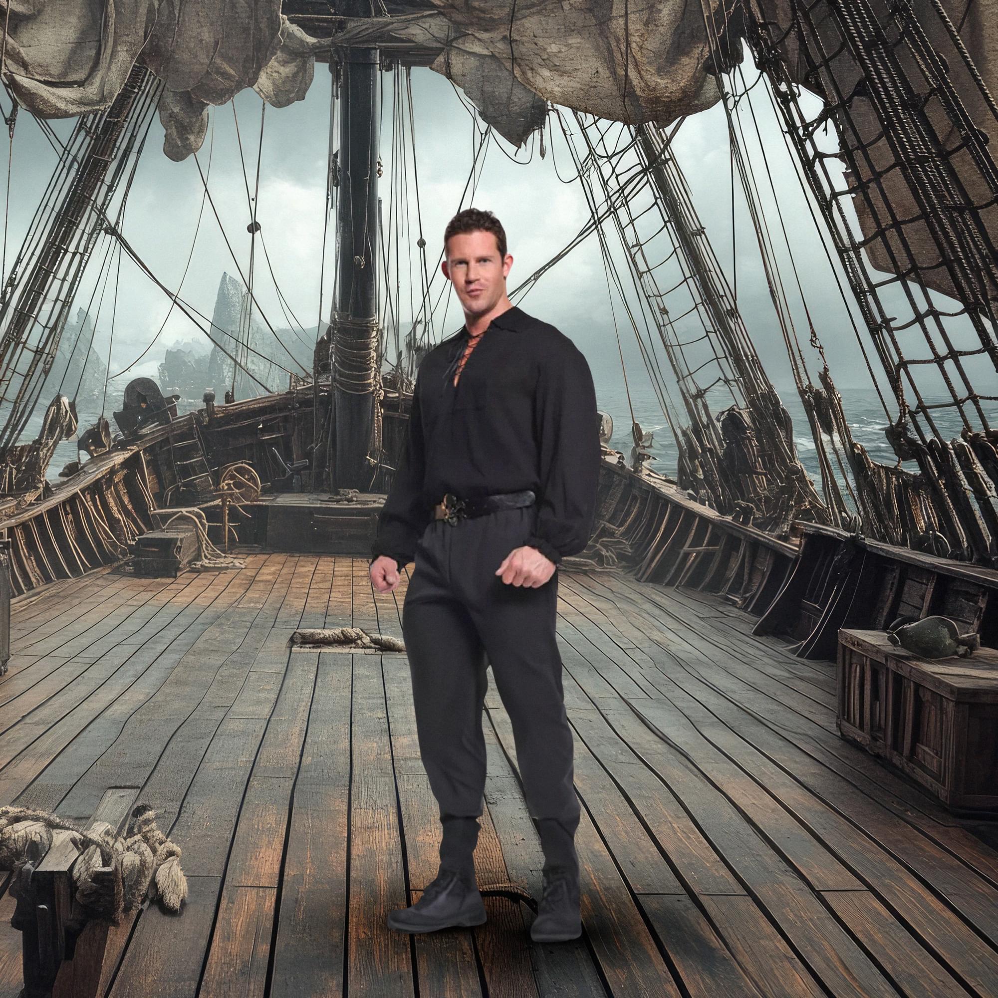 Pirate Adult Costume Black Shirt