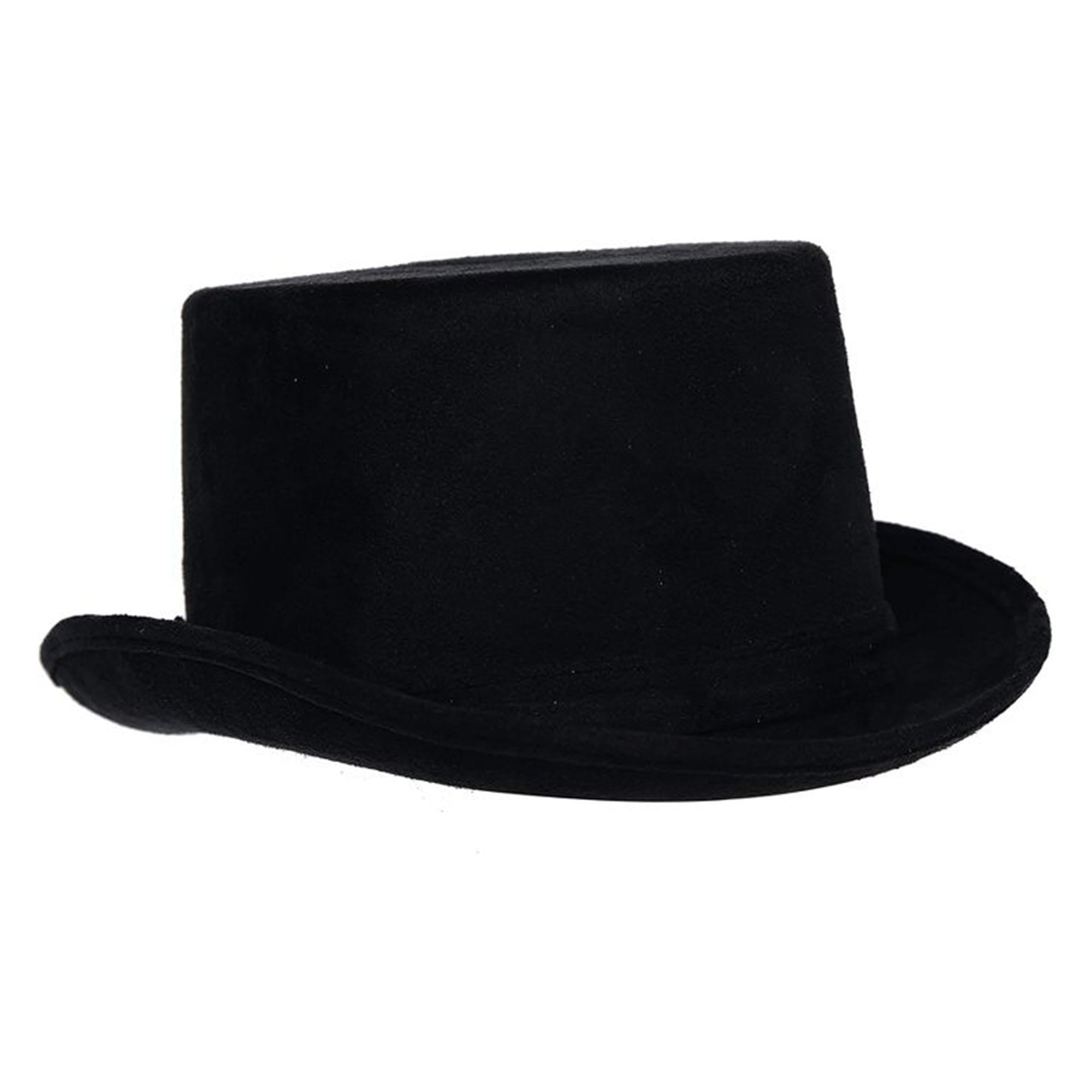 Black Faux Suede Top Hat Adult Costume Accessory
