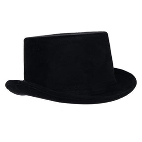 Black Faux Suede Top Hat Adult Costume Accessory