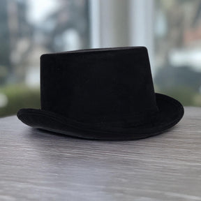 Black Faux Suede Top Hat Adult Costume Accessory