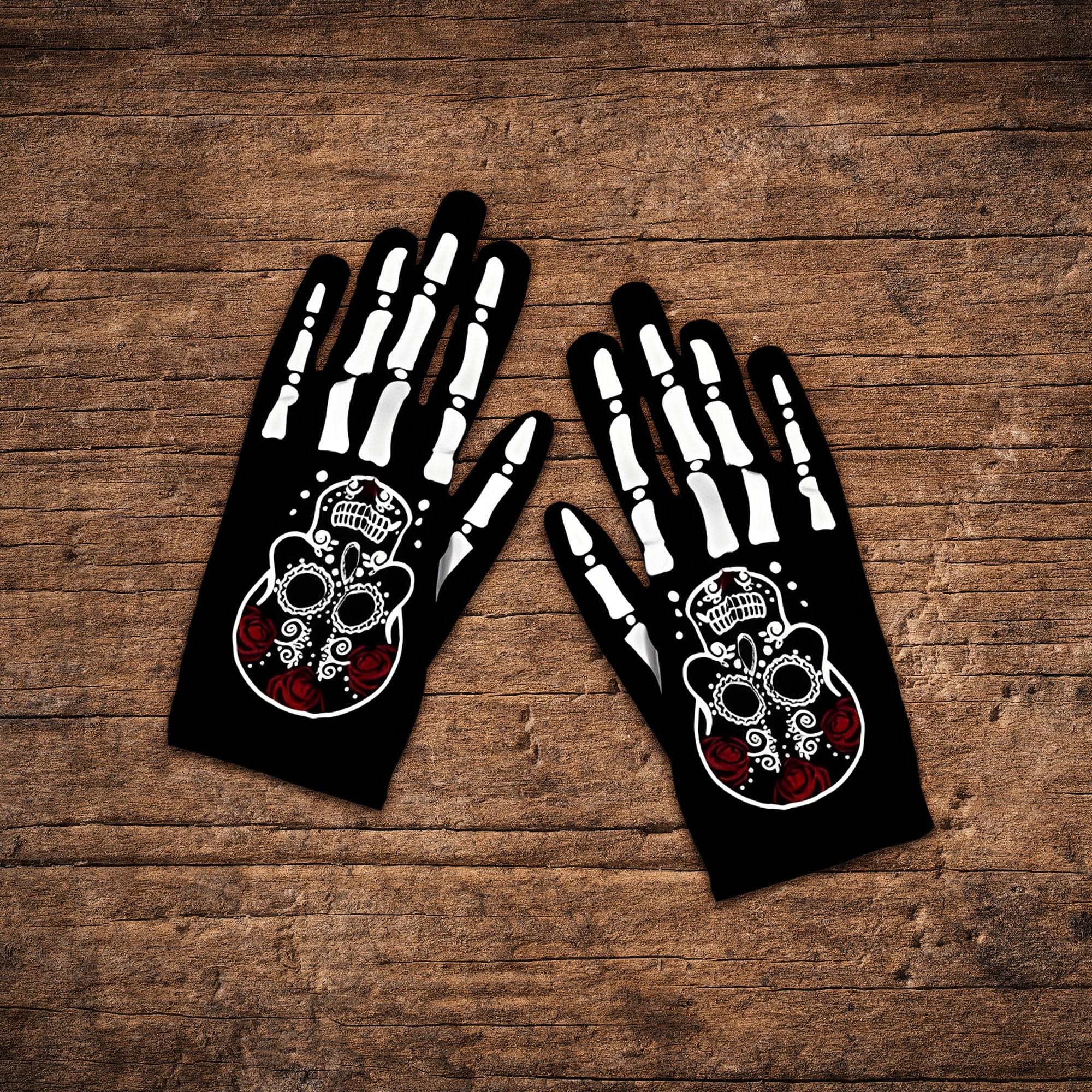 Skeleton Adult Costume Gloves