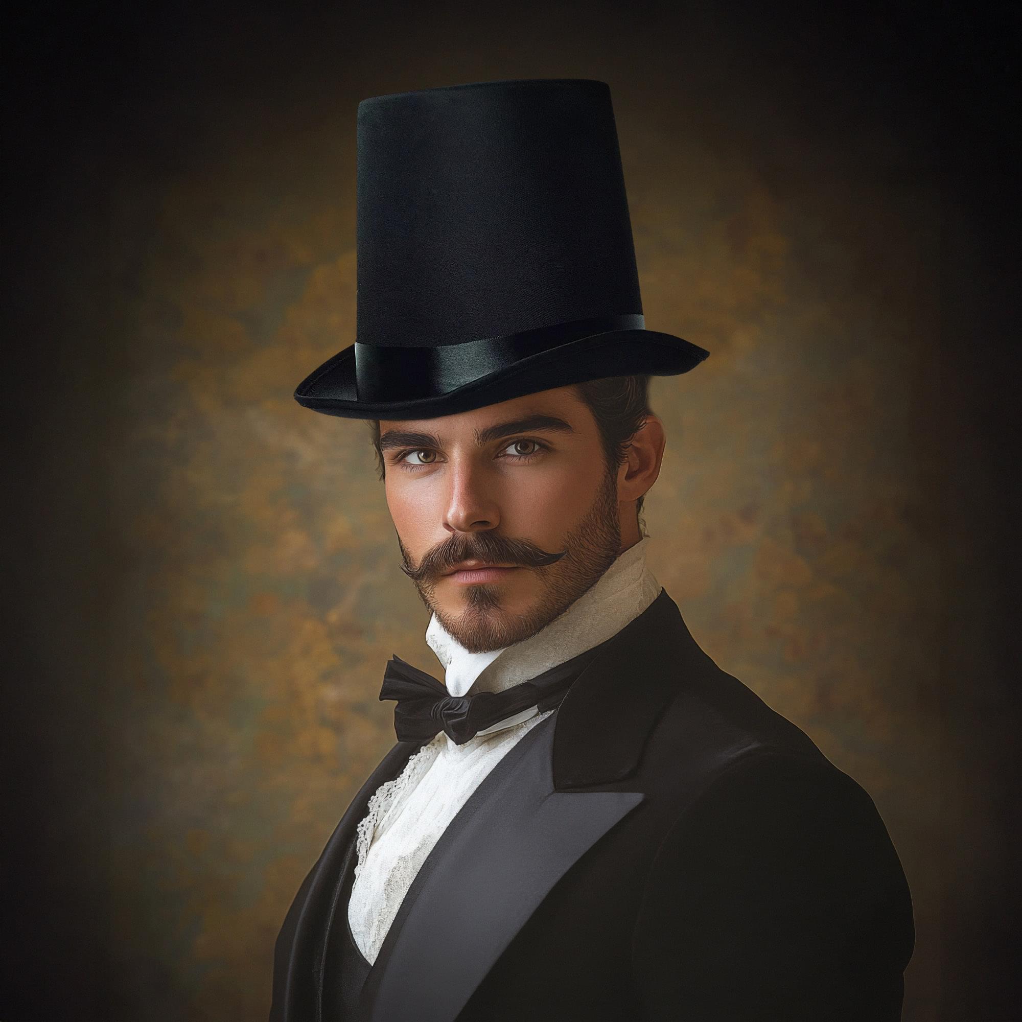 Black Stove Pipe Top Hat Adult Costume Accessory