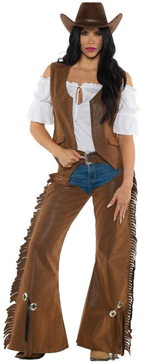 Cowgirl Adult Costume Vest & Chaps
