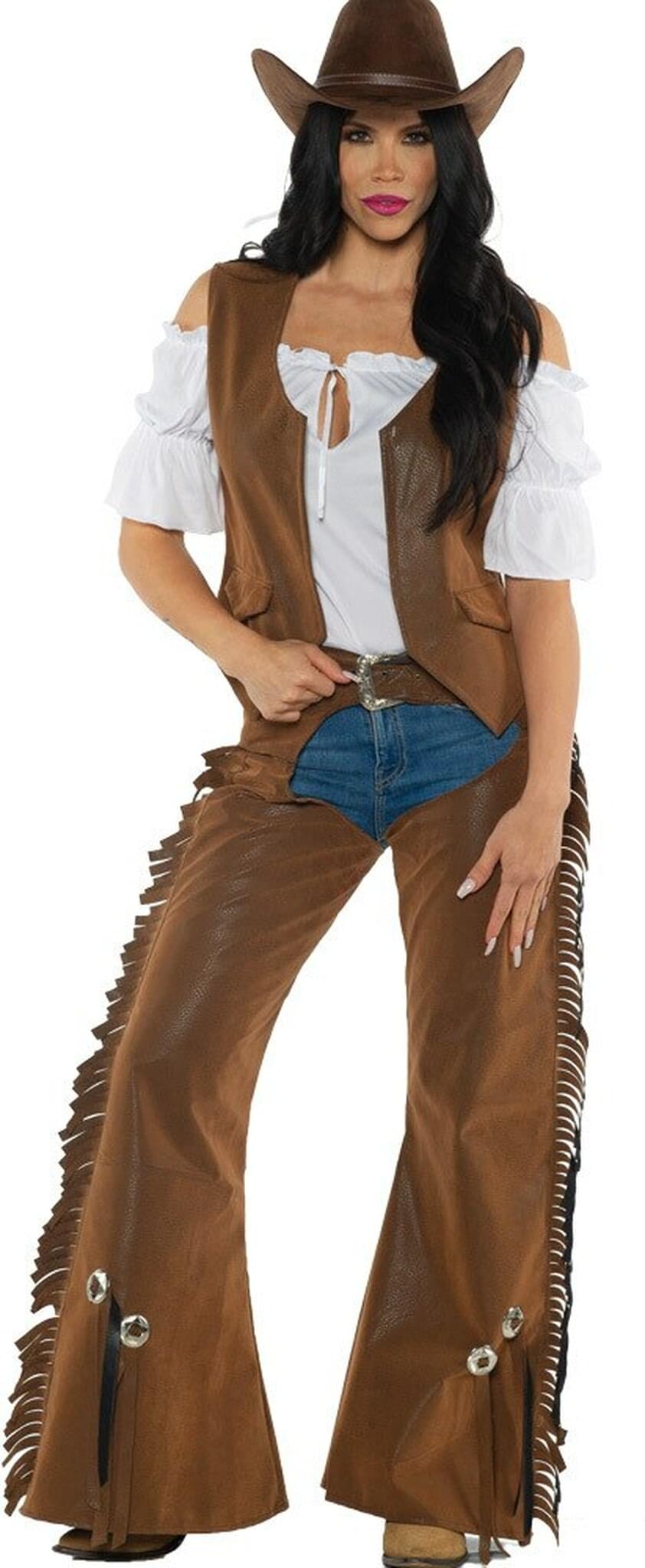 Cowgirl Adult Costume Vest & Chaps