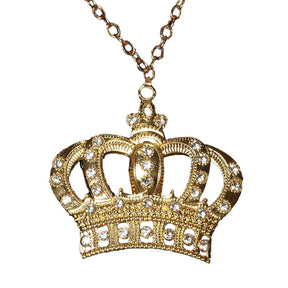 Gold Crown Necklace Costume Jewelry