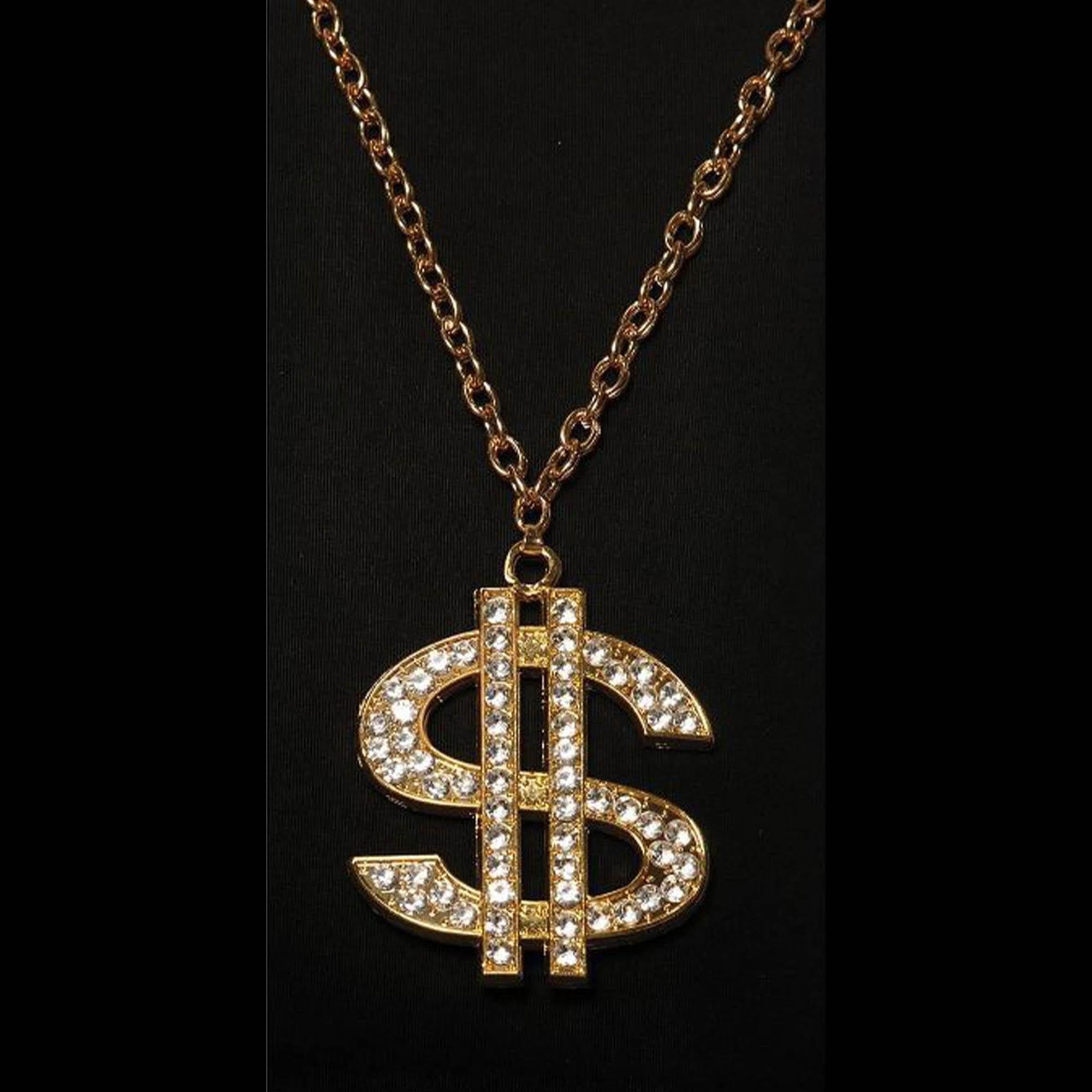 Gold Money $ Chain Necklace Costume Jewelry