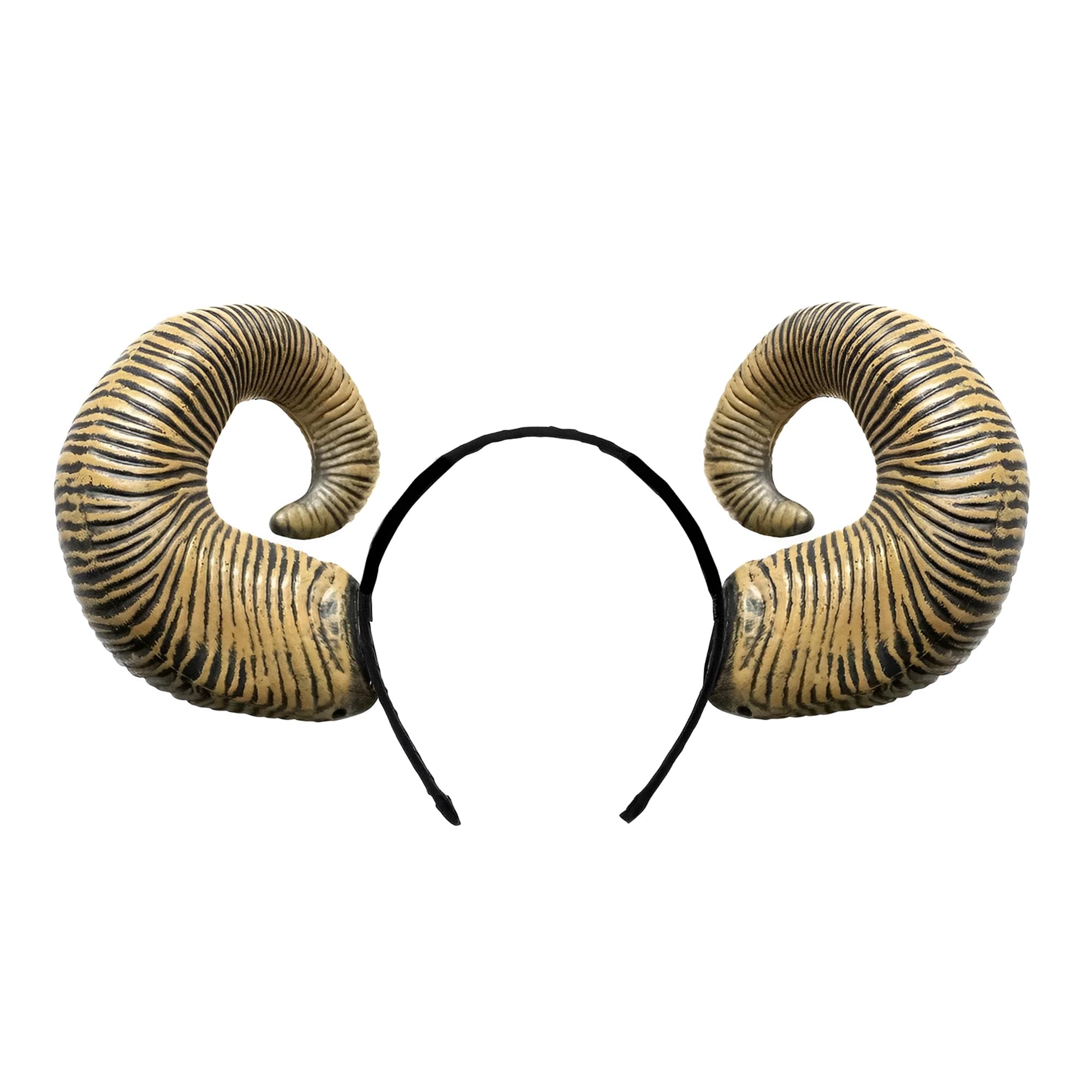 Brown Ram Horms Adult Costume Headband