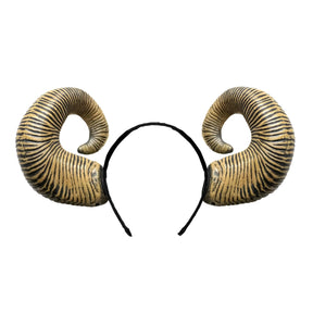 Brown Ram Horms Adult Costume Headband