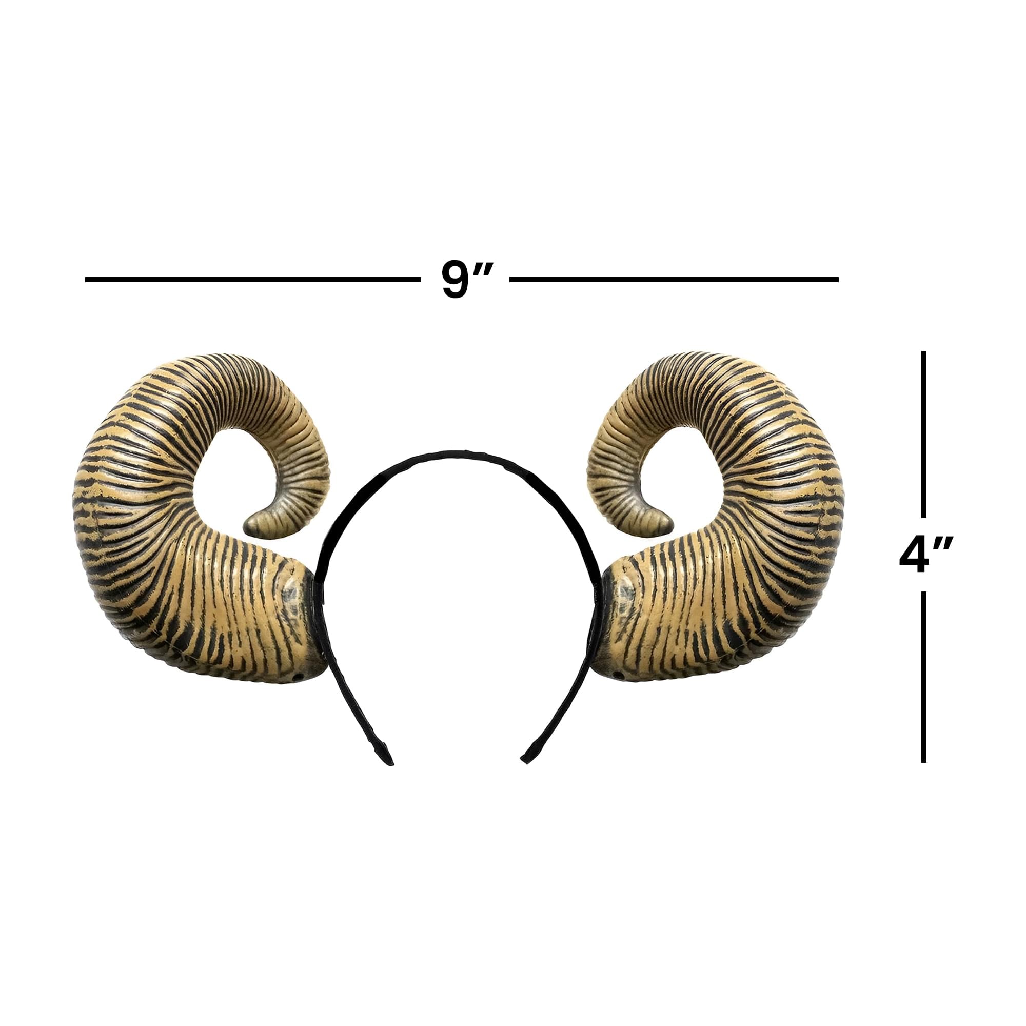 Brown Ram Horms Adult Costume Headband