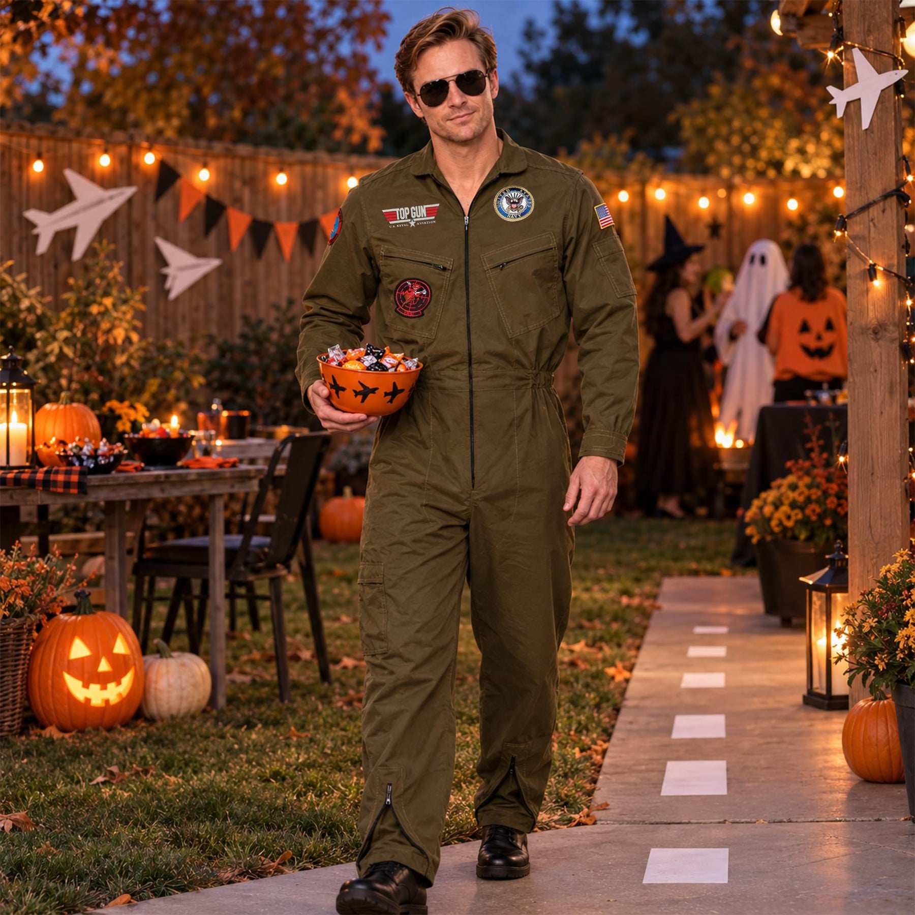 US Navy Top Gun Teen Pilot Jumpsuit Costume| One Size