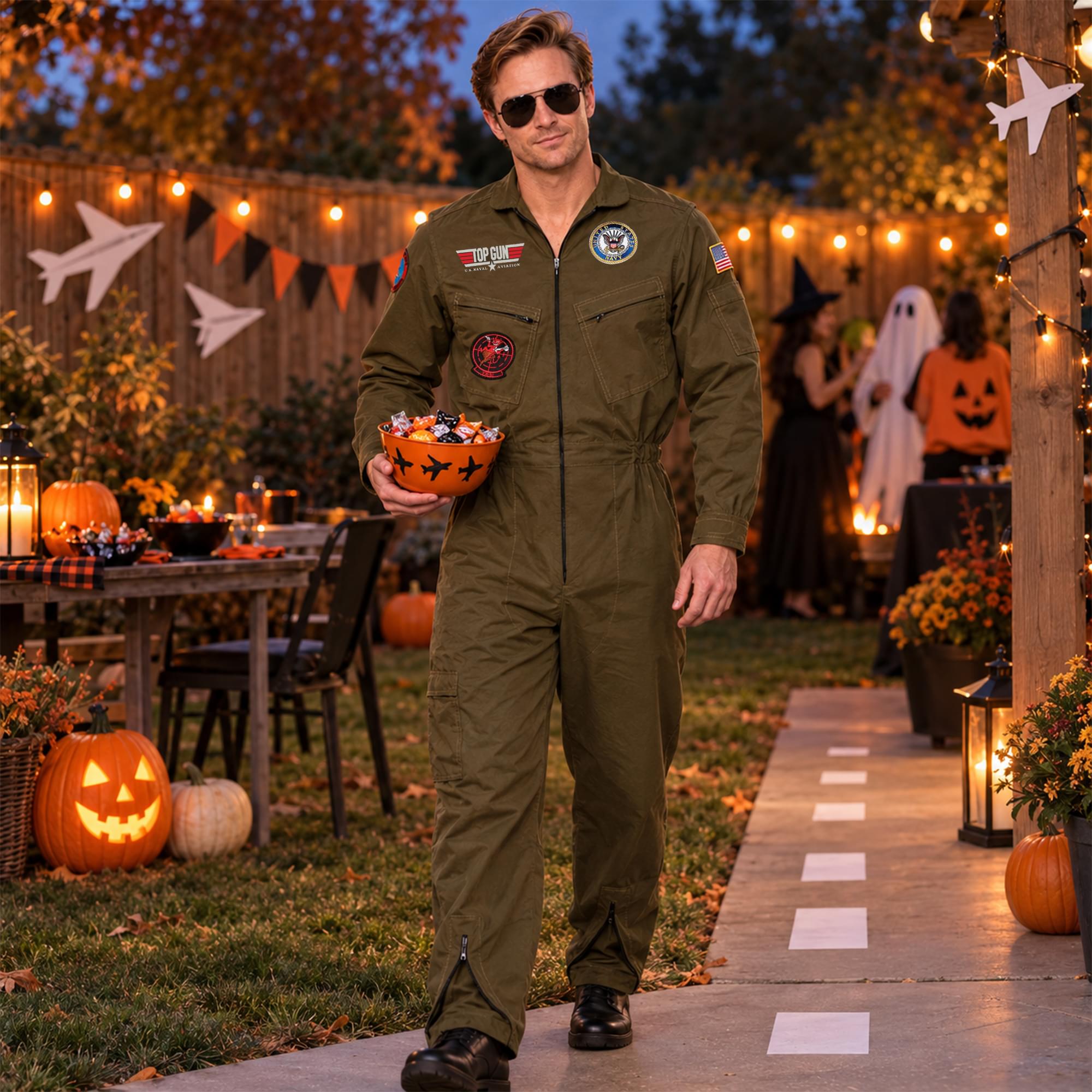 US Navy Top Gun Teen Pilot Jumpsuit Costume| One Size