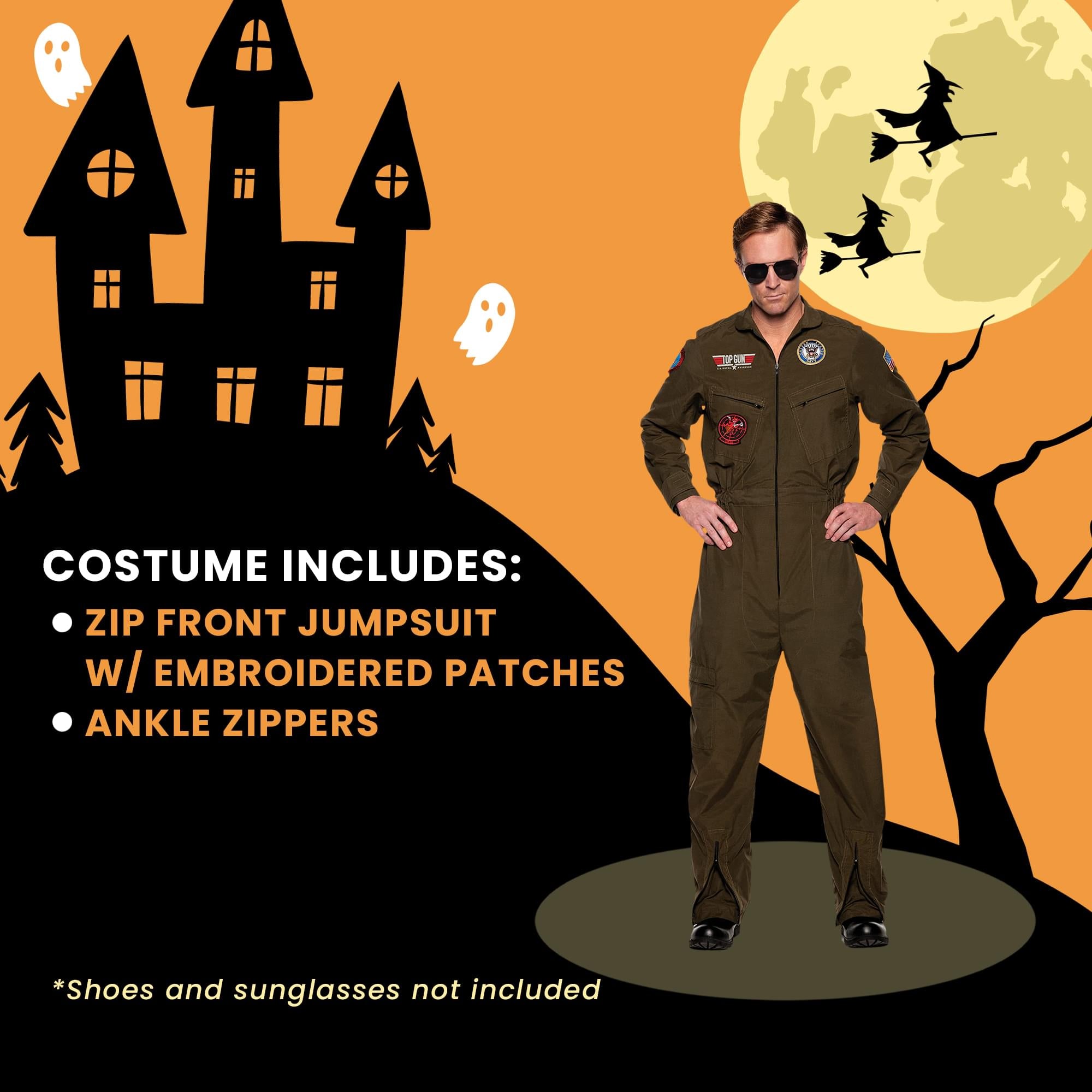 US Navy Top Gun Teen Pilot Jumpsuit Costume| One Size