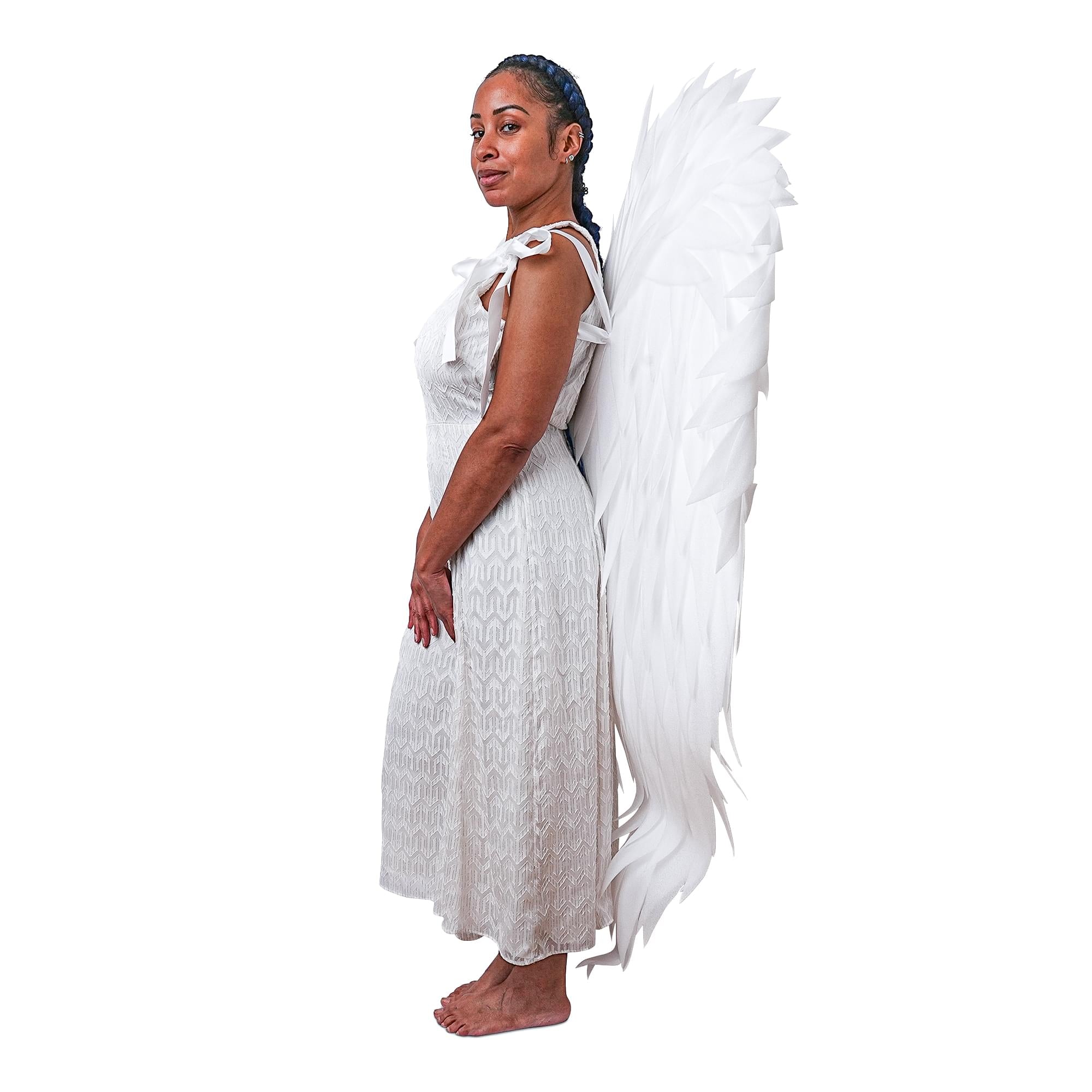 White Full Length Angel Wings Adult Costume Accessory