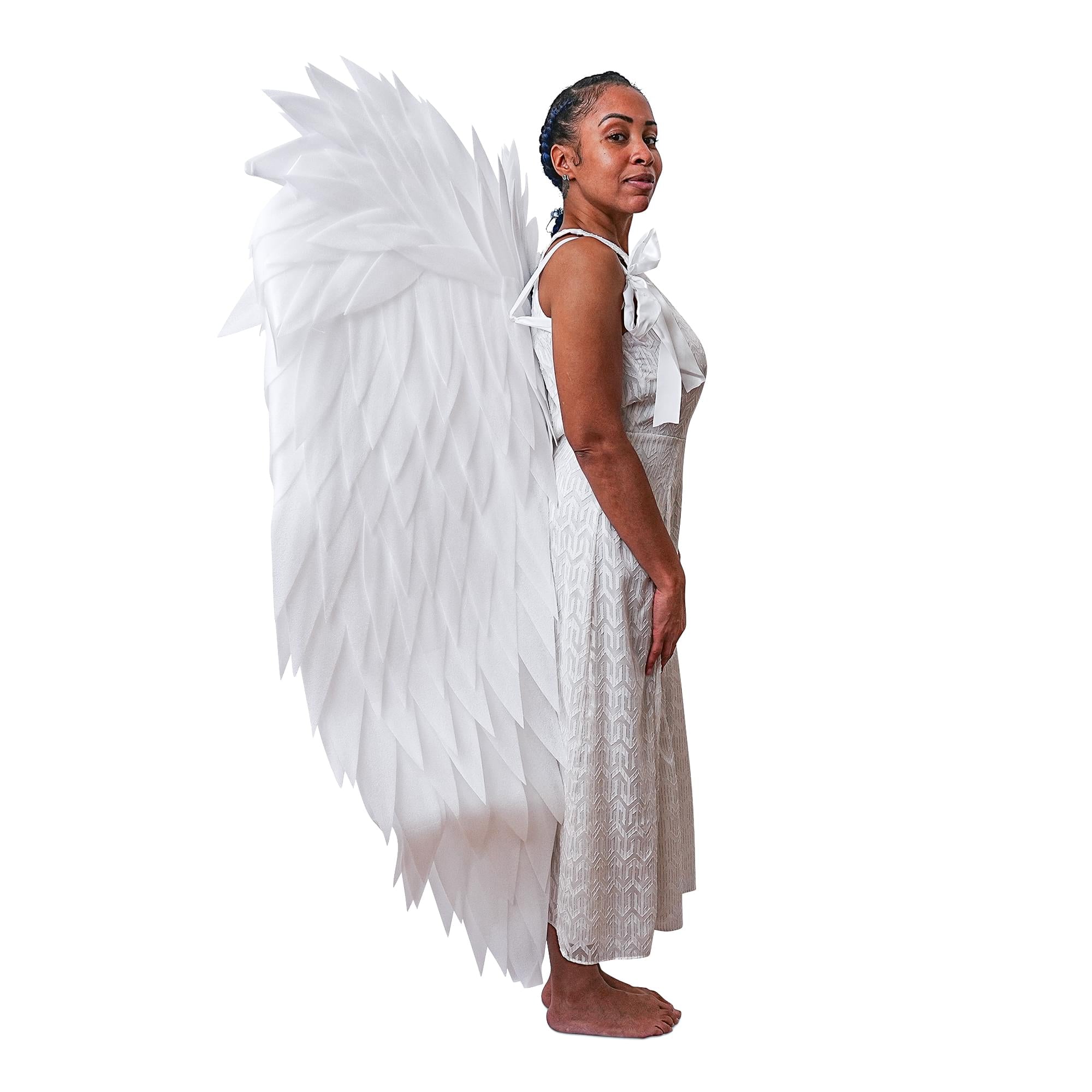 White Full Length Angel Wings Adult Costume Accessory