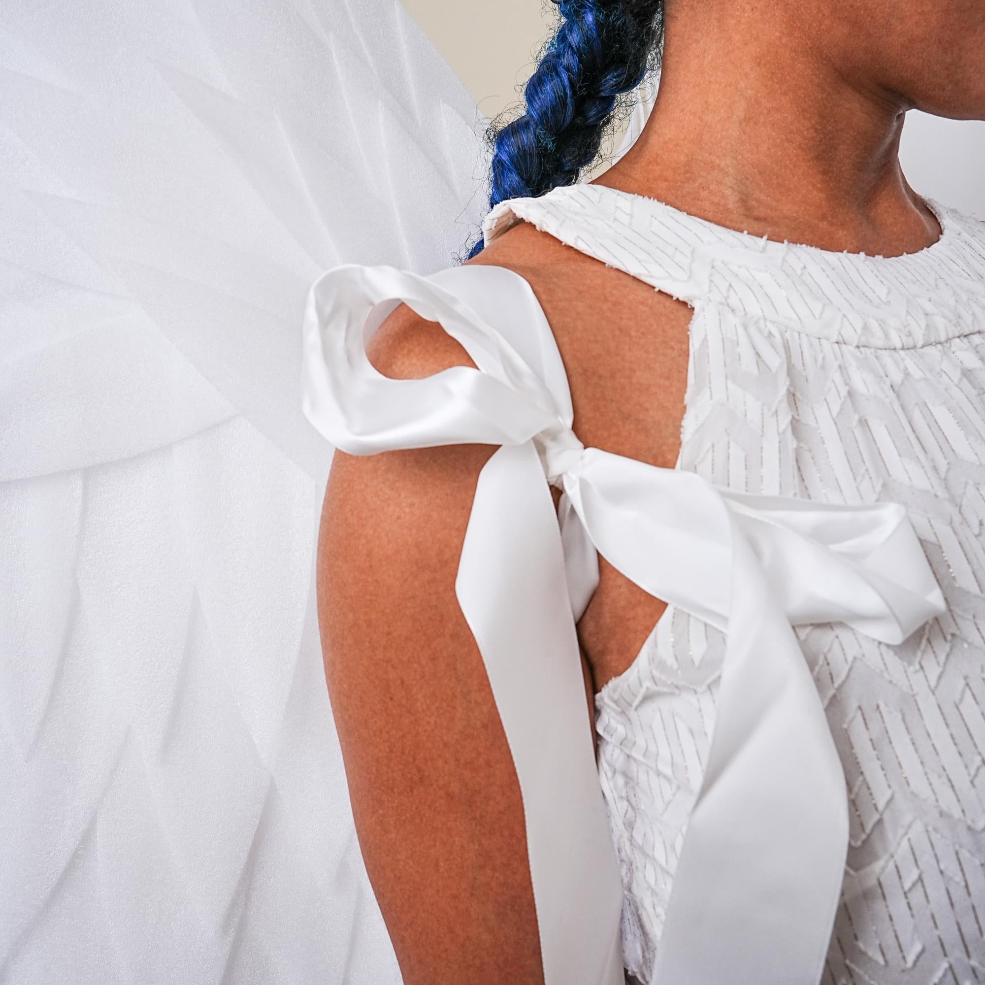 White Full Length Angel Wings Adult Costume Accessory