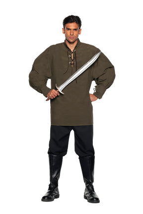 Renaissance Shirt- Khaki Adult Costume