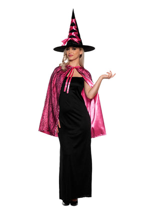 Witch Cape and Hat Adult Costume Set | Pink