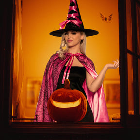 Witch Cape and Hat Adult Costume Set | Pink