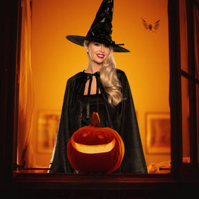 Witch Cape and Hat Adult Costume Set | Black