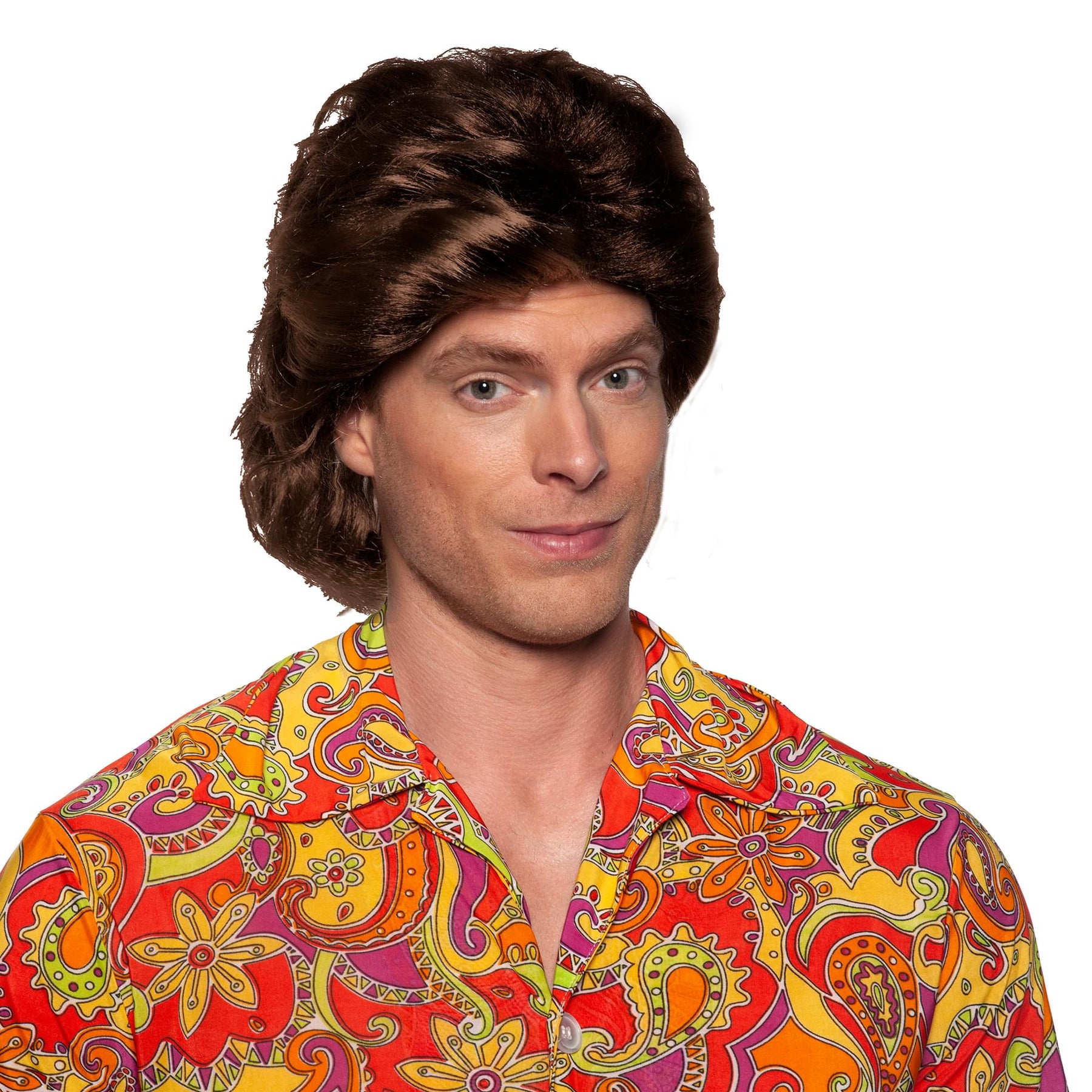 70's Disco Adult Costume Wig | Brown