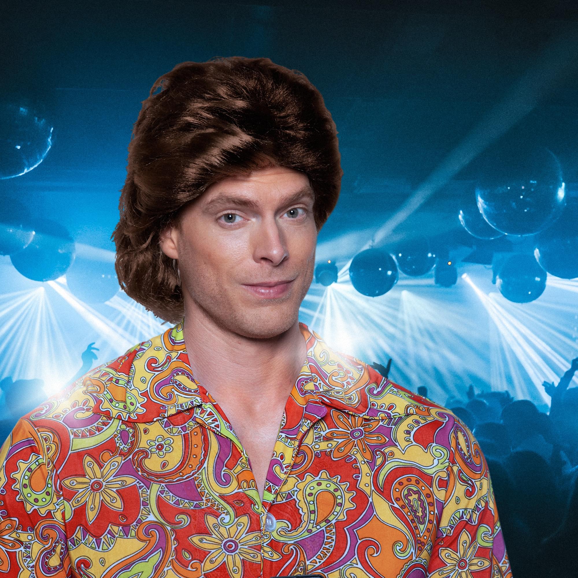 70's Disco Adult Costume Wig | Brown