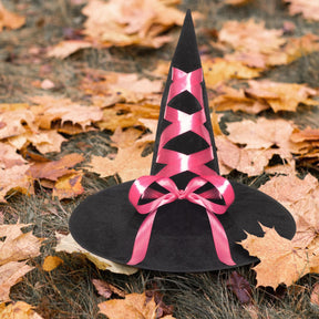 Witch Hat with Ribbon Adult Costume Accessory | Pink