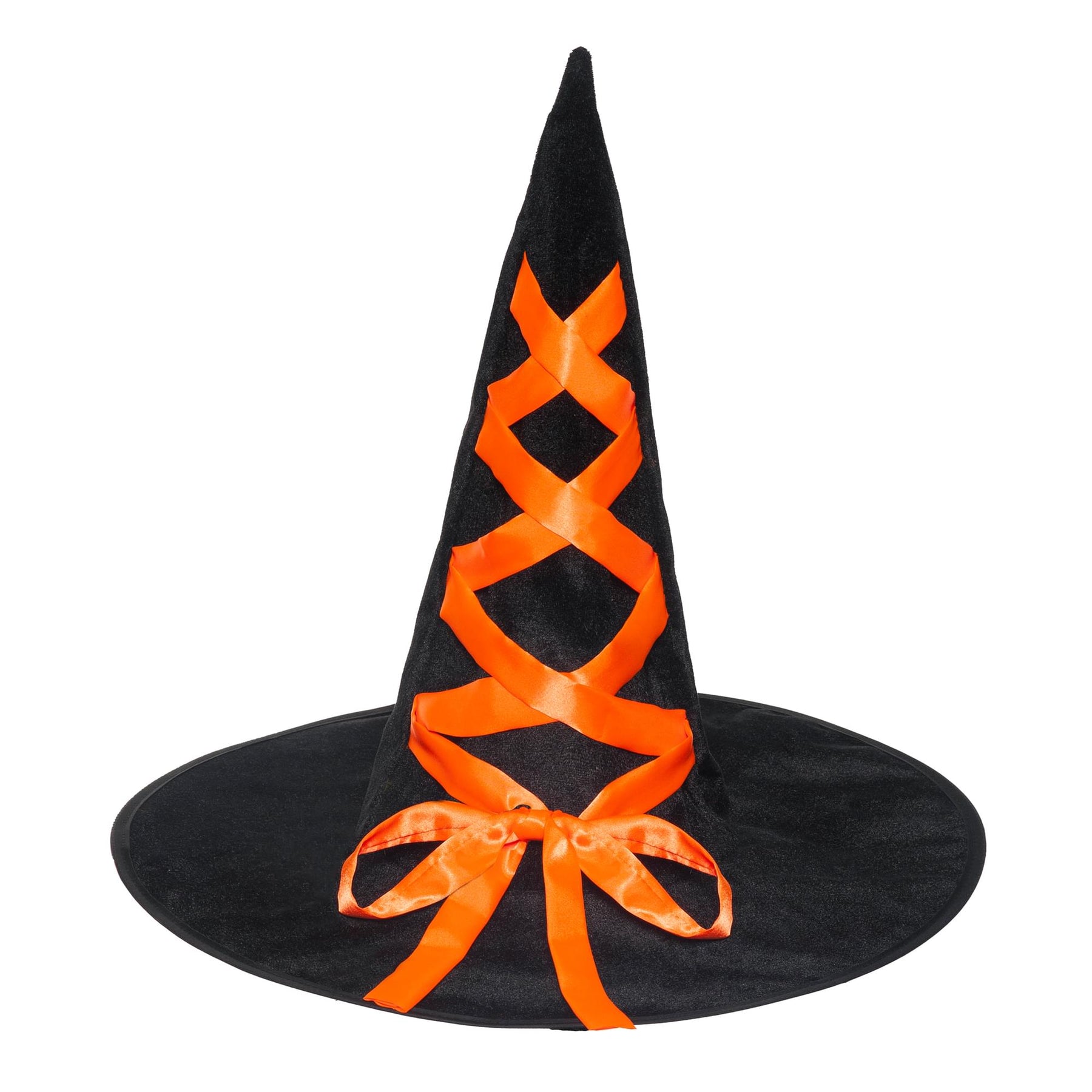 Witch Hat with Ribbon Adult Costume Accessory | Orange