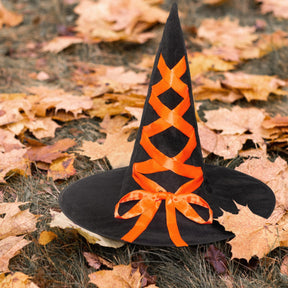Witch Hat with Ribbon Adult Costume Accessory | Orange