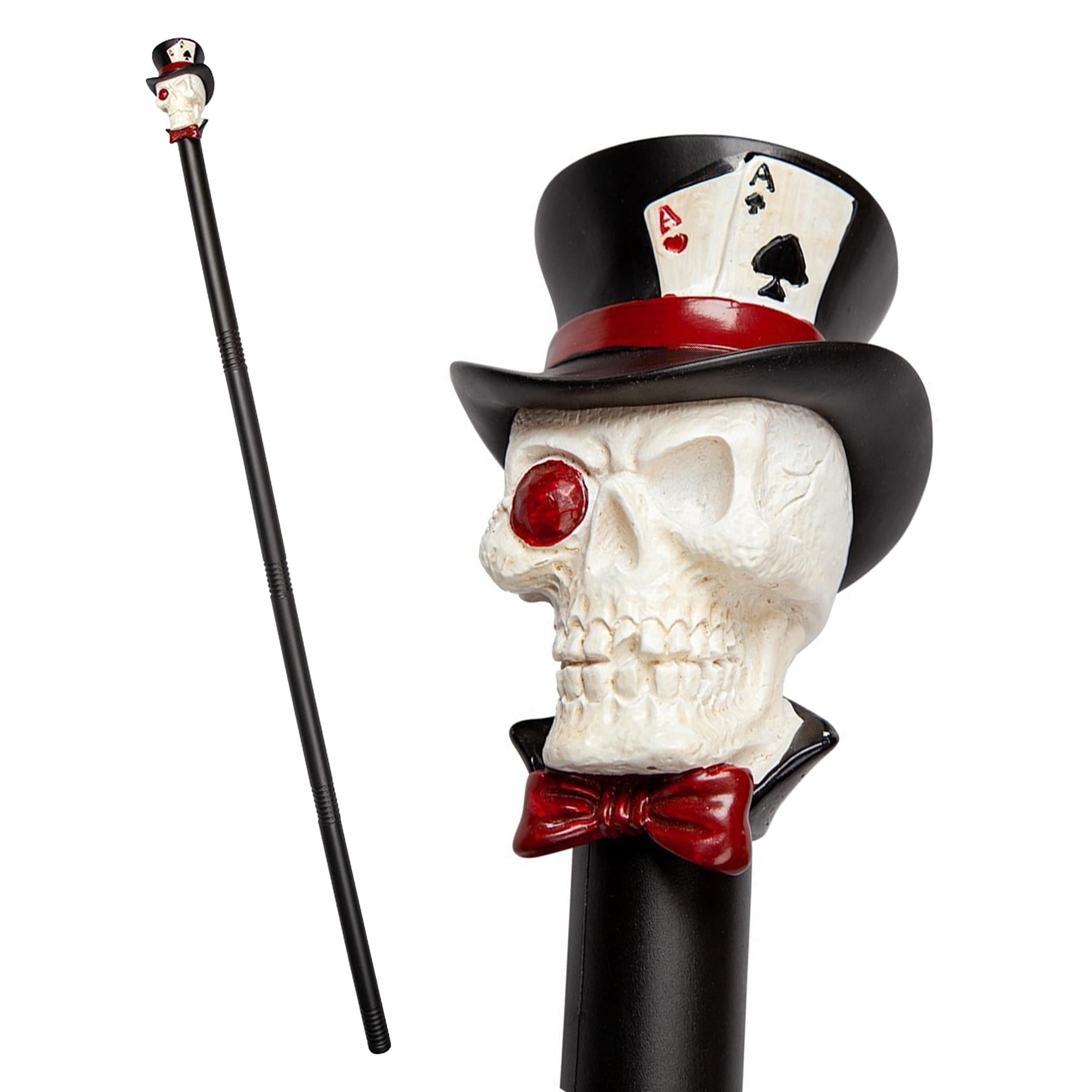 Top Hat Skull Walking Cane Adult Costume Accessory
