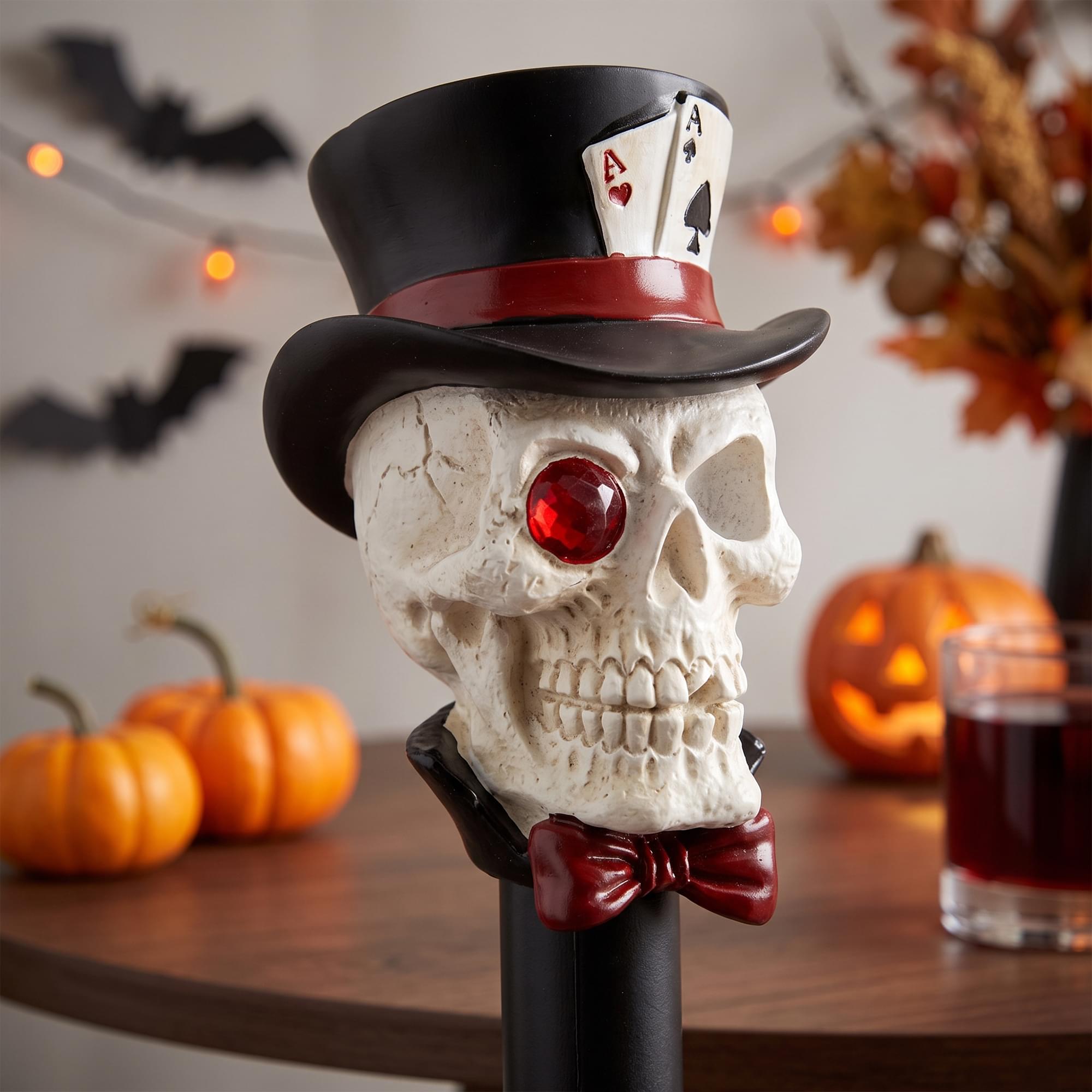 Top Hat Skull Walking Cane Adult Costume Accessory