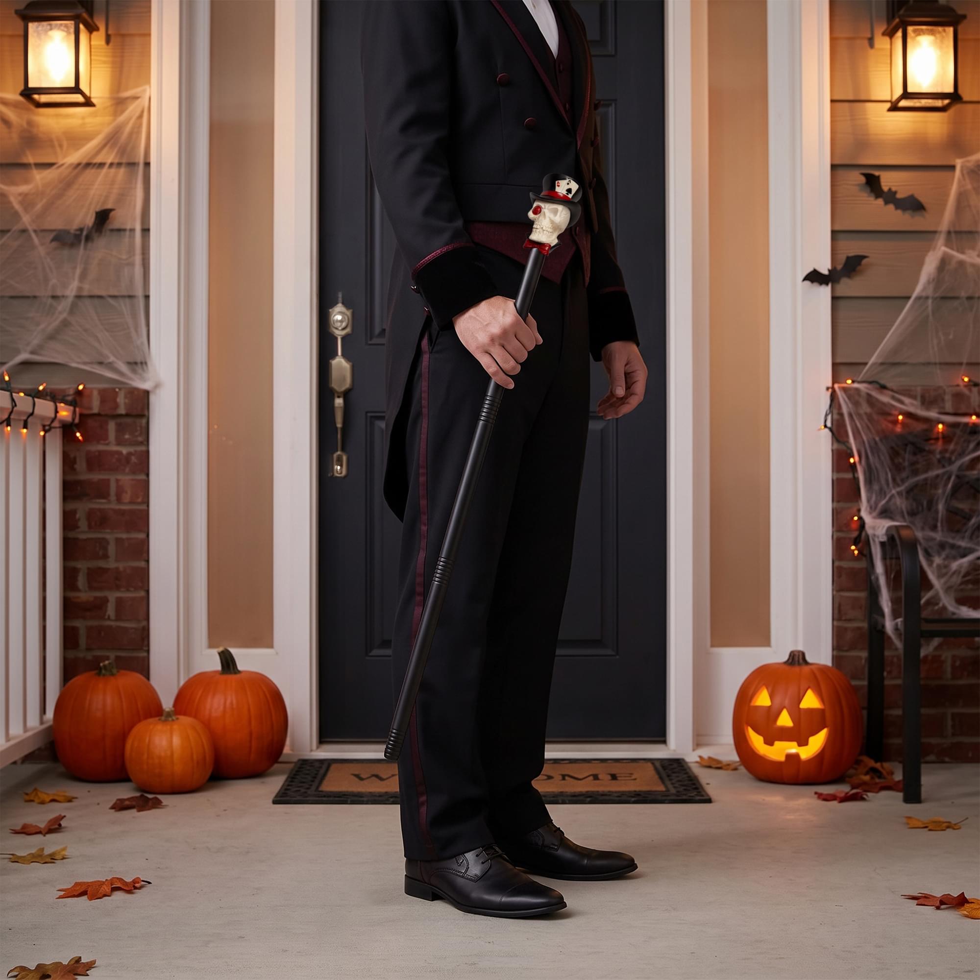 Top Hat Skull Walking Cane Adult Costume Accessory