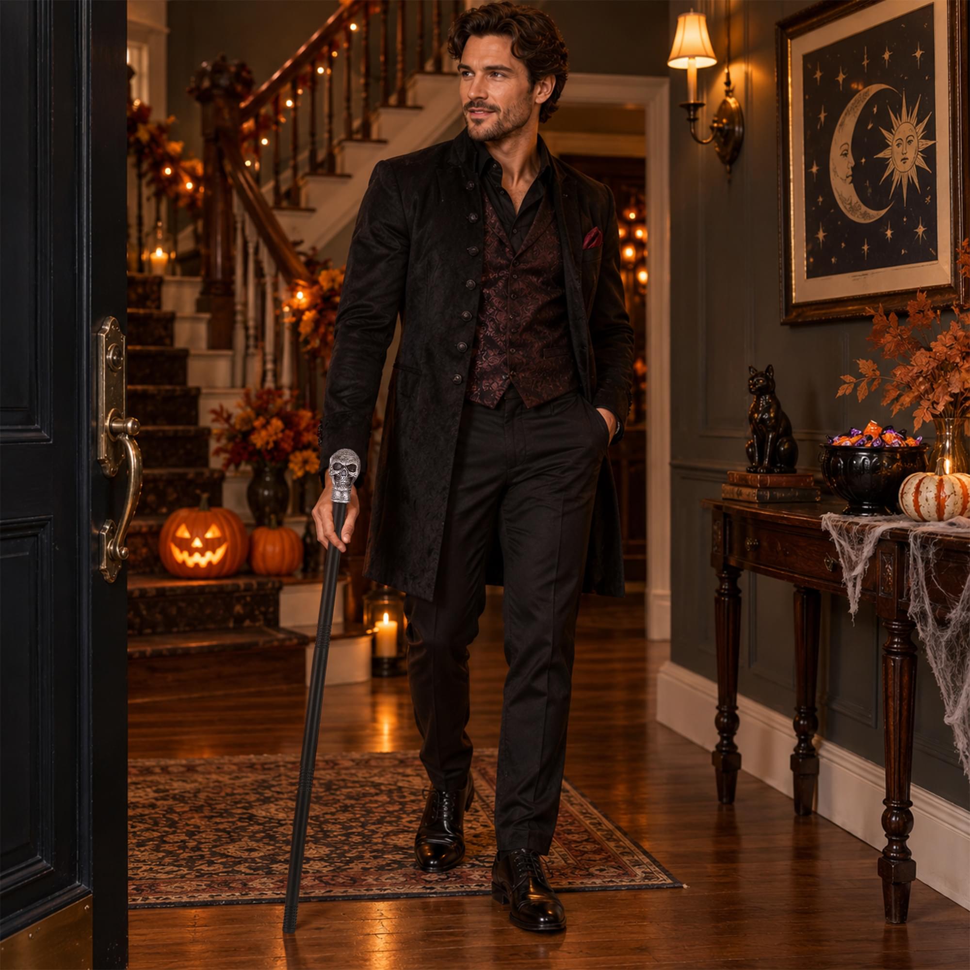 Skull Walking Cane Adult Costume Accessory
