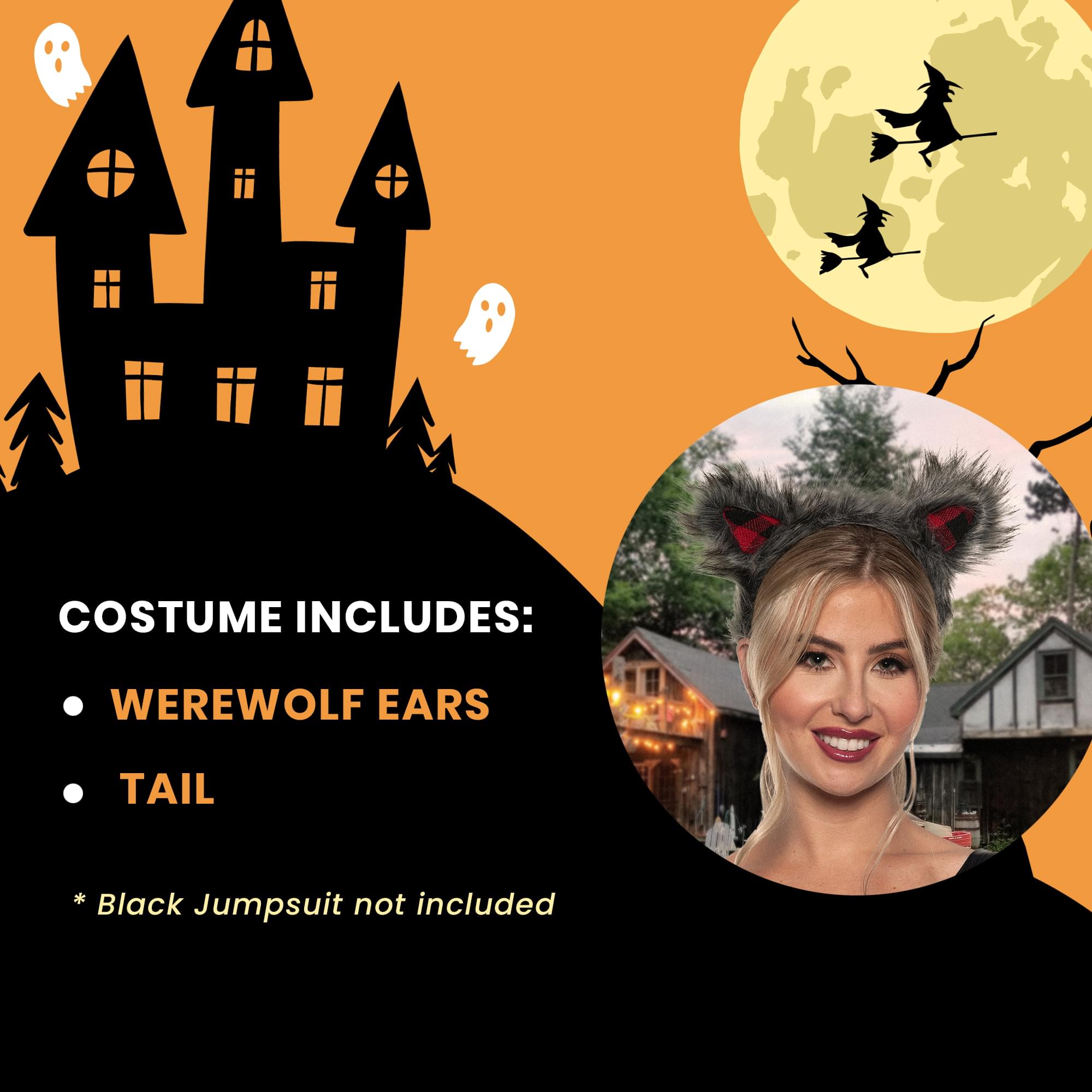 Werewolf Ears and Tails Adult Costume Set
